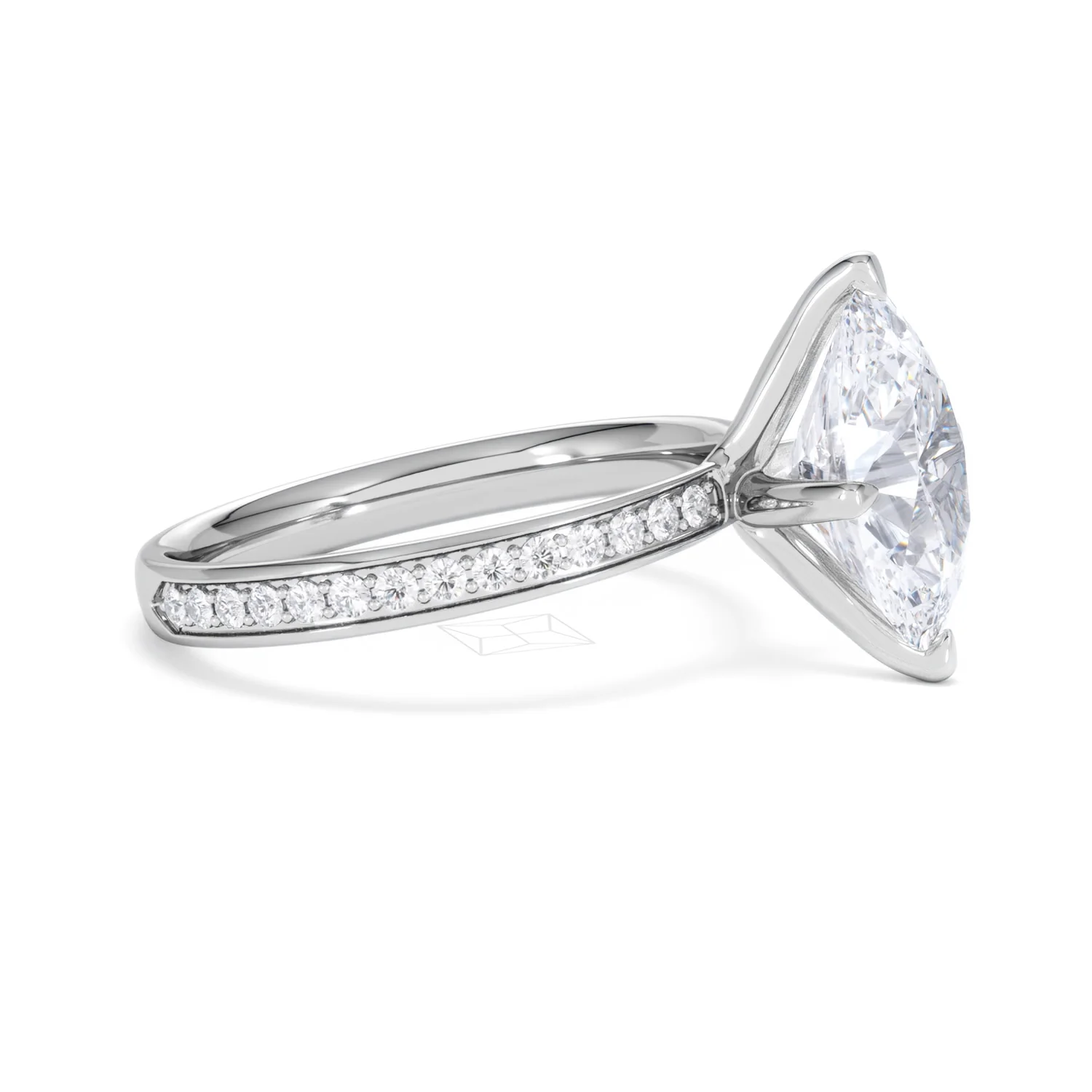 Origin Twist 3.00ct Oval Cut Lab Diamond Solitaire Engagement Ring with Side Stones in Platinum - Image 22