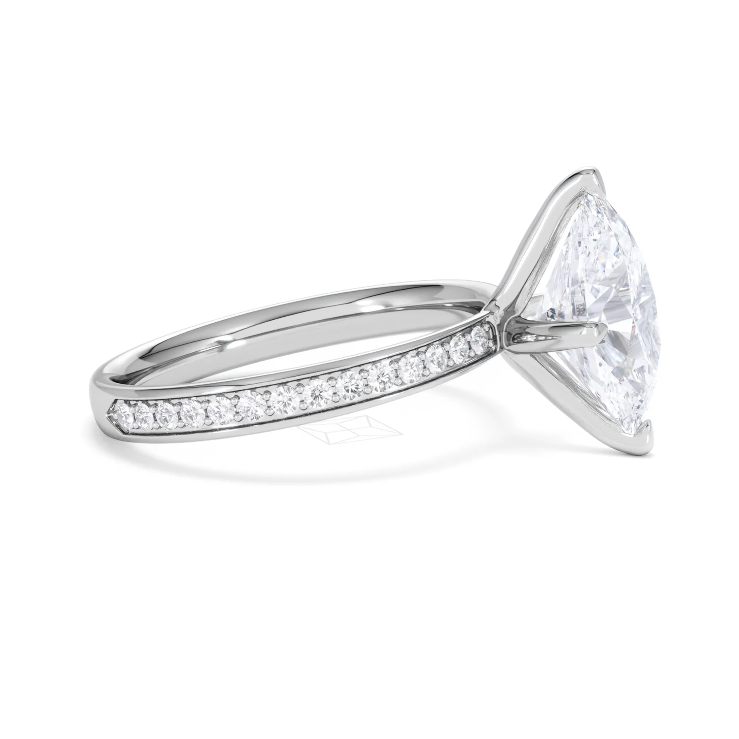 Origin Twist 3.00ct Oval Cut Lab Diamond Solitaire Engagement Ring with Side Stones in Platinum - Image 23