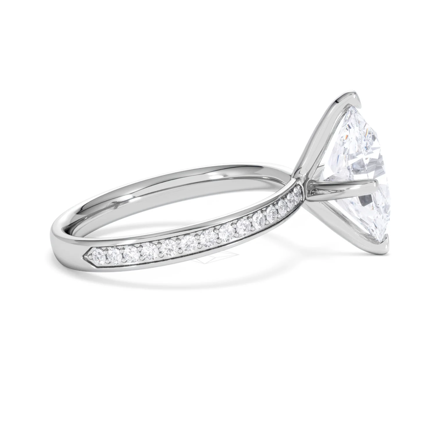Origin Twist 3.00ct Oval Cut Lab Diamond Solitaire Engagement Ring with Side Stones in Platinum - Image 27