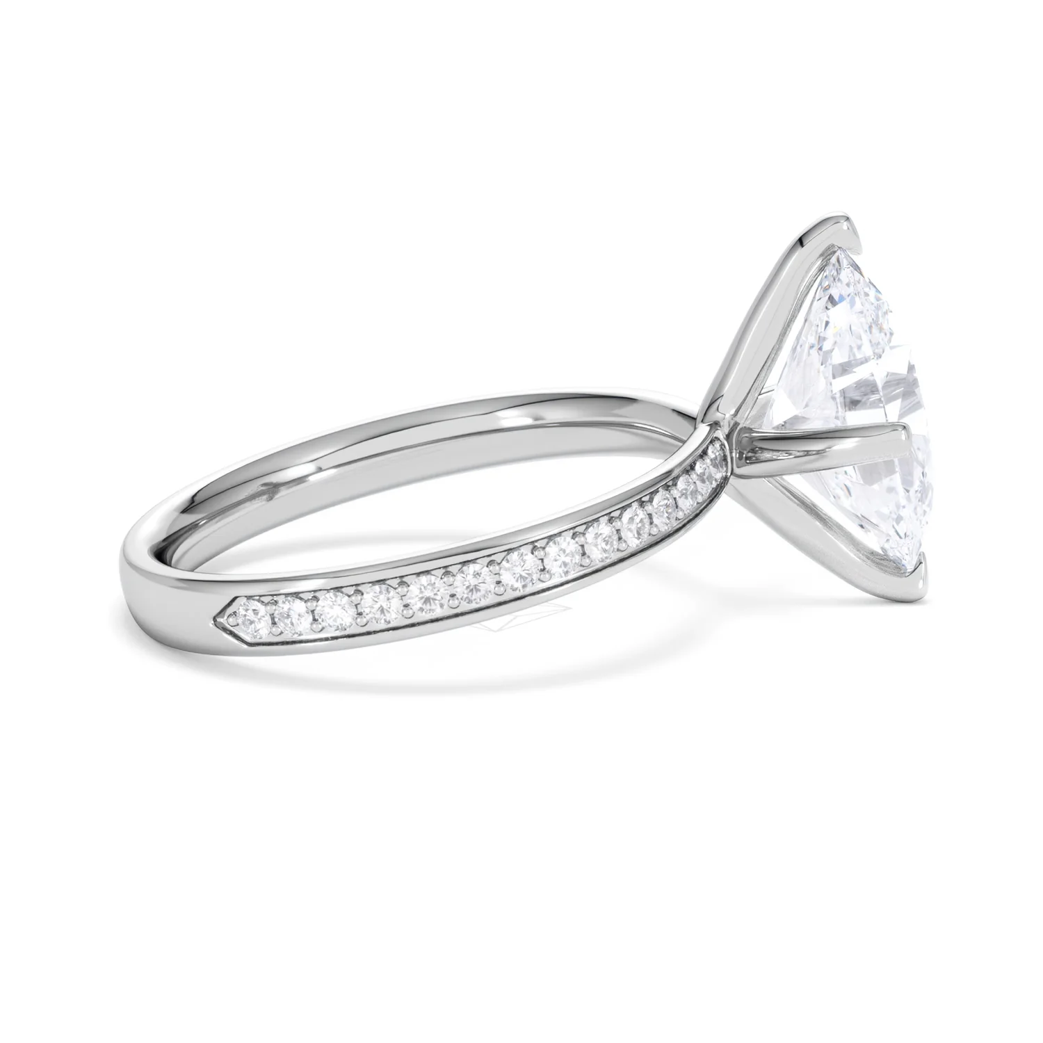 Origin Twist 3.00ct Oval Cut Lab Diamond Solitaire Engagement Ring with Side Stones in Platinum - Image 28