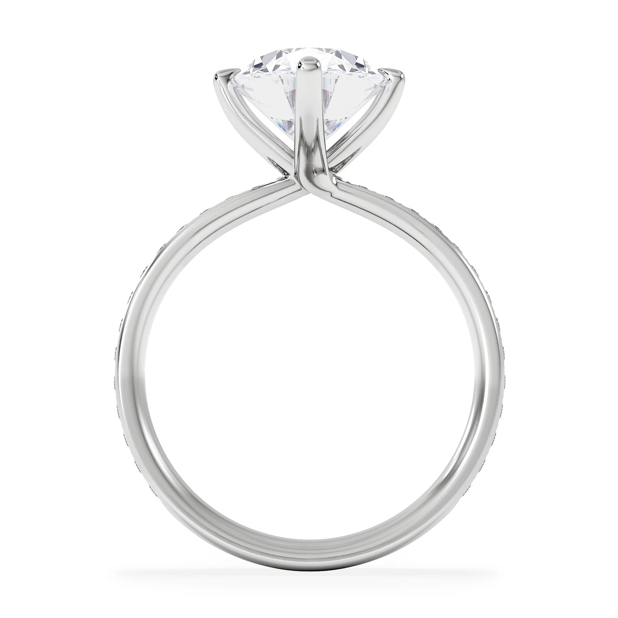 Origin Twist 3.00ct Oval Cut Lab Diamond Solitaire Engagement Ring with Side Stones in Platinum - Image 3