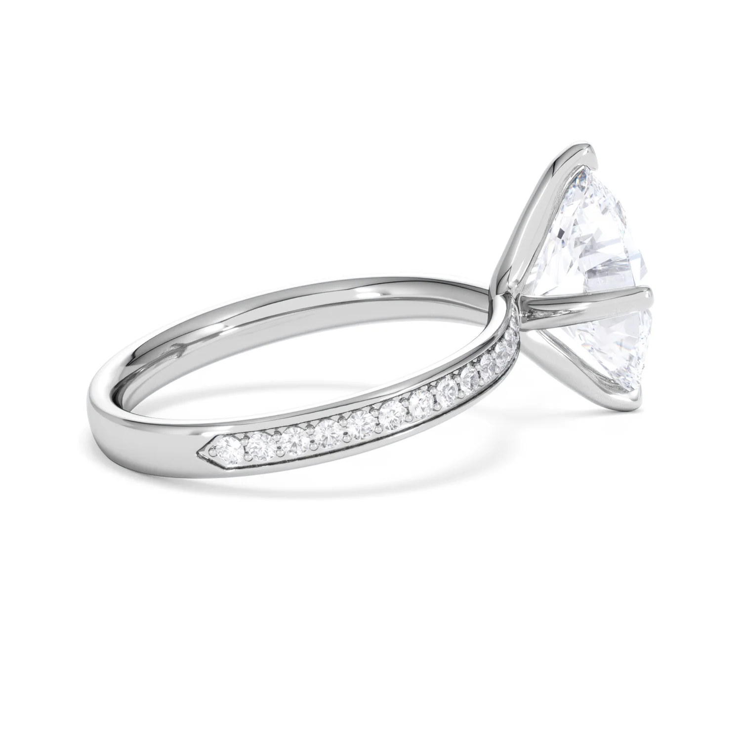 Origin Twist 3.00ct Oval Cut Lab Diamond Solitaire Engagement Ring with Side Stones in Platinum - Image 31