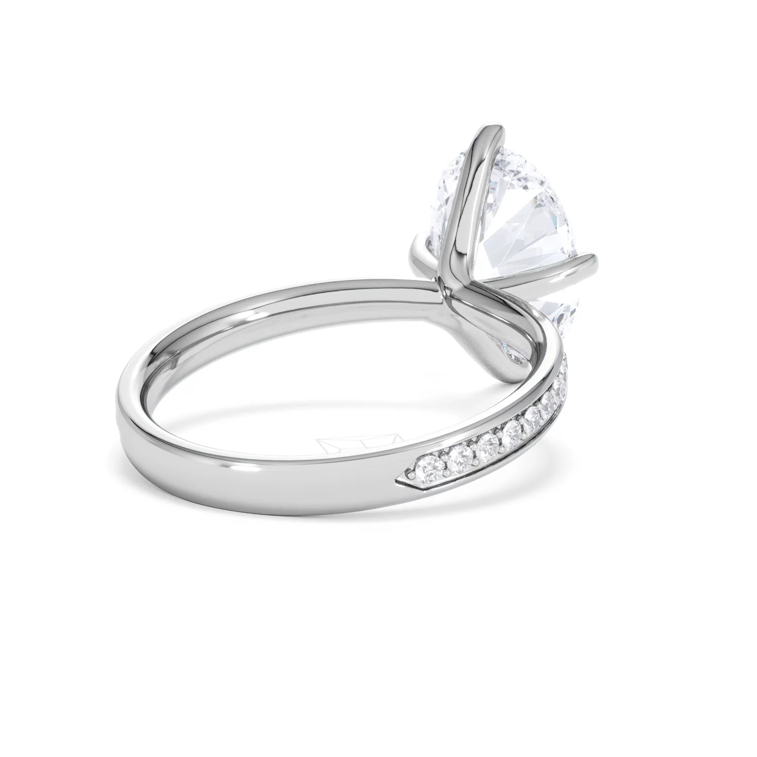 Origin Twist 3.00ct Oval Cut Lab Diamond Solitaire Engagement Ring with Side Stones in Platinum - Image 40