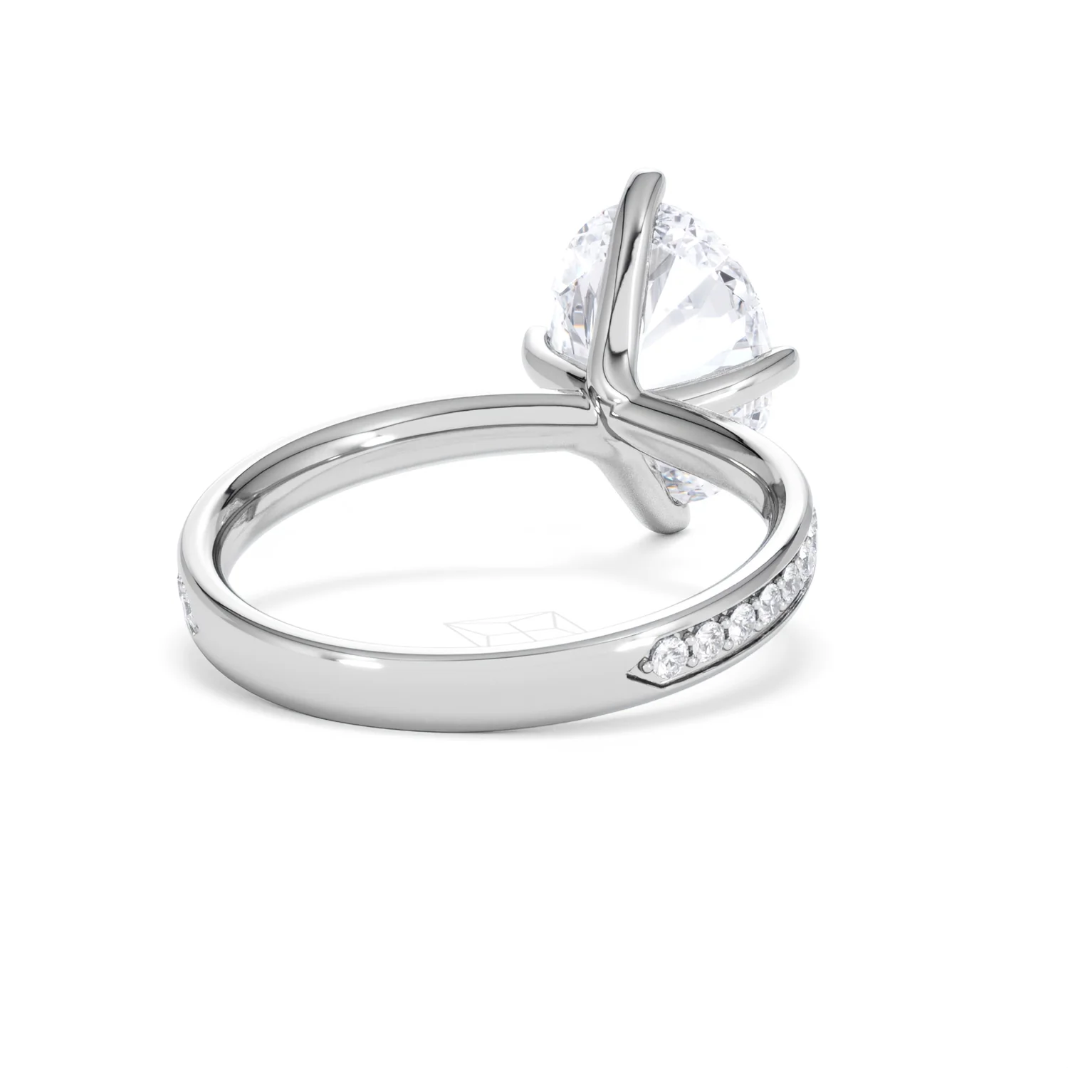 Origin Twist 3.00ct Oval Cut Lab Diamond Solitaire Engagement Ring with Side Stones in Platinum - Image 42
