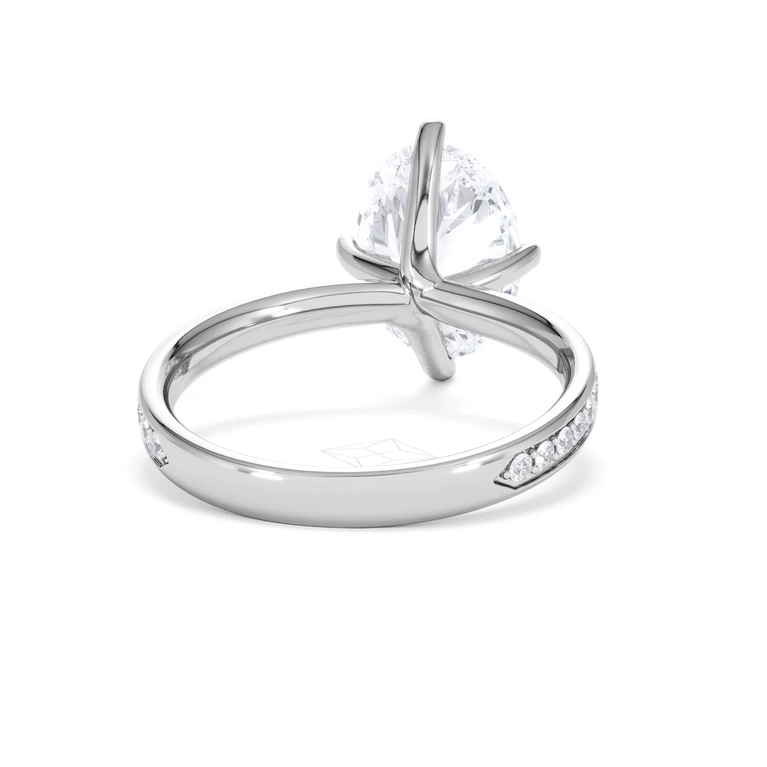 Origin Twist 3.00ct Oval Cut Lab Diamond Solitaire Engagement Ring with Side Stones in Platinum - Image 44
