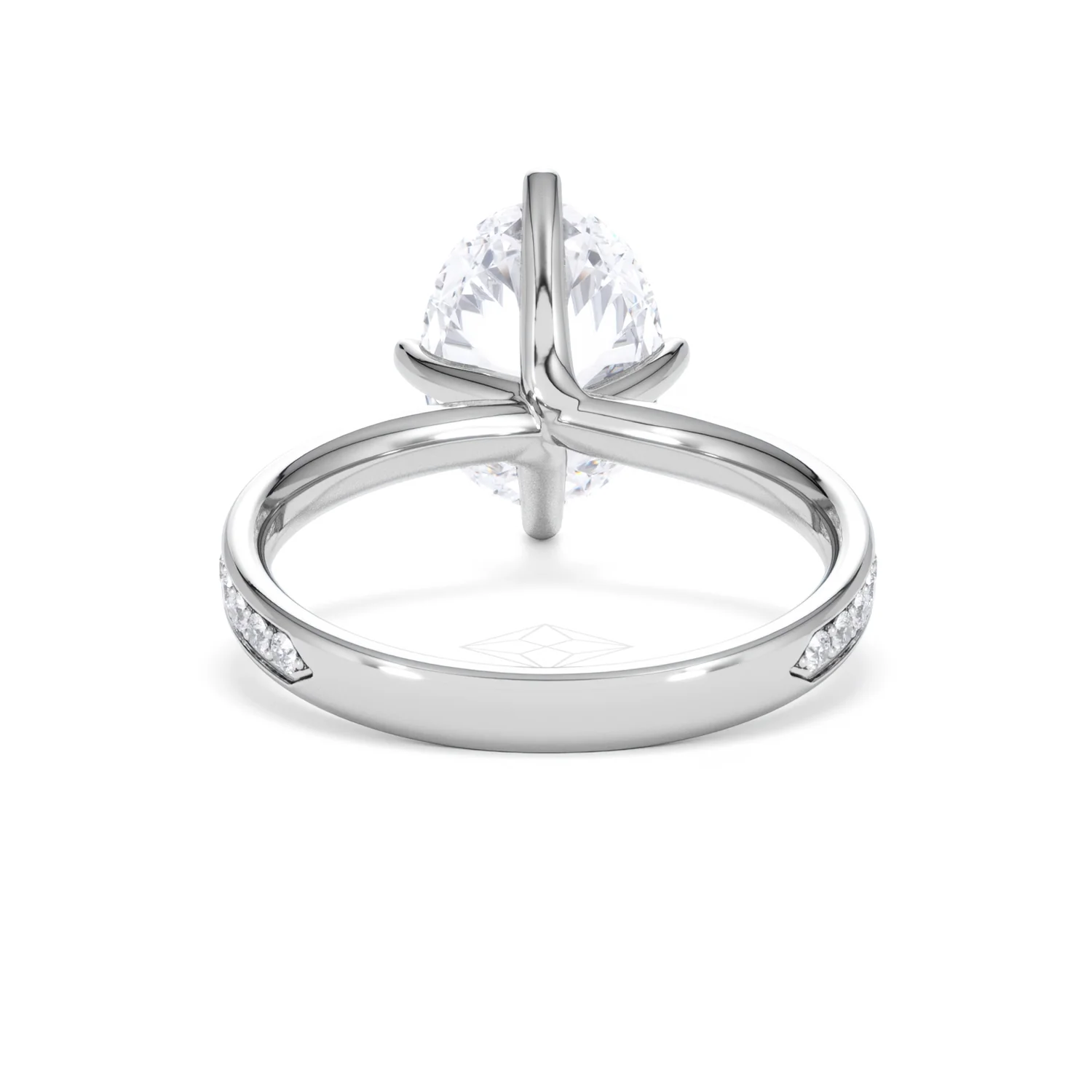 Origin Twist 3.00ct Oval Cut Lab Diamond Solitaire Engagement Ring with Side Stones in Platinum - Image 47
