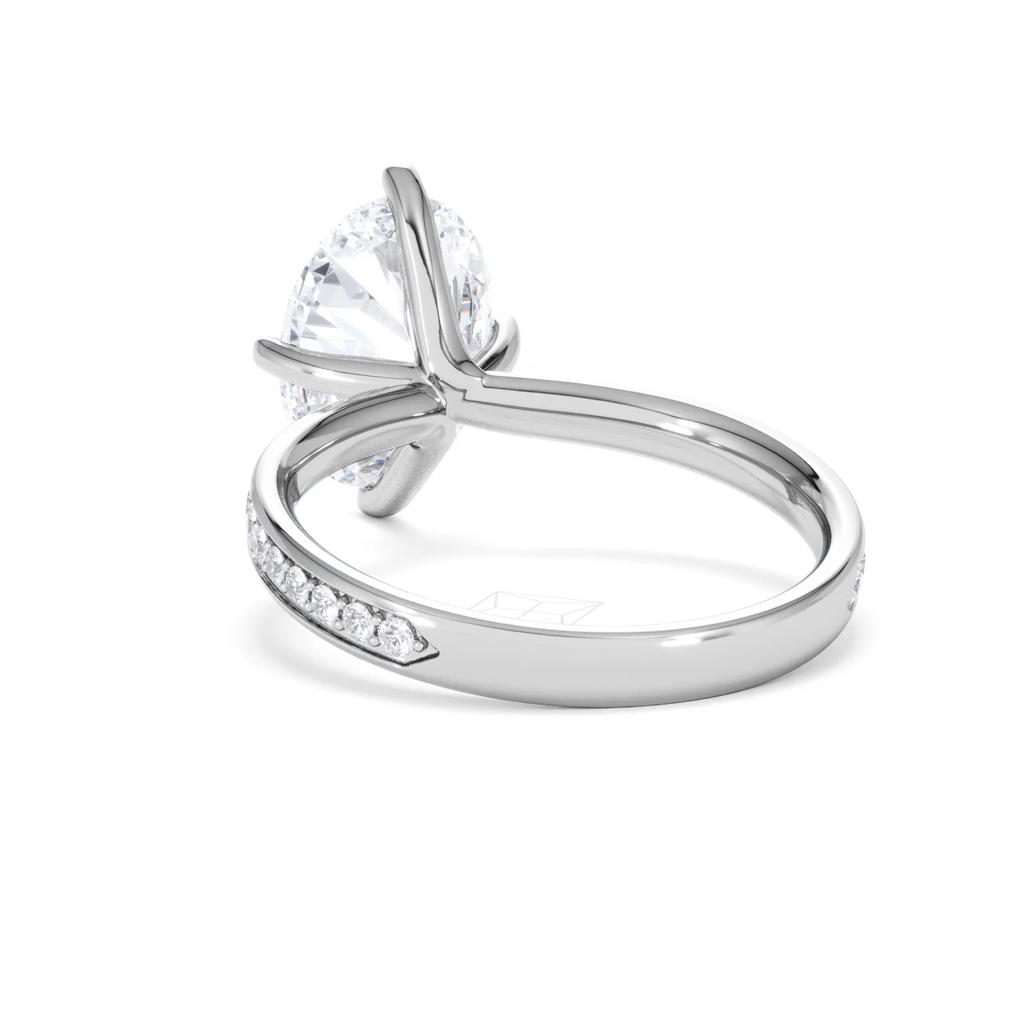 Origin Twist 3.00ct Oval Cut Lab Diamond Solitaire Engagement Ring with Side Stones in Platinum - Image 52