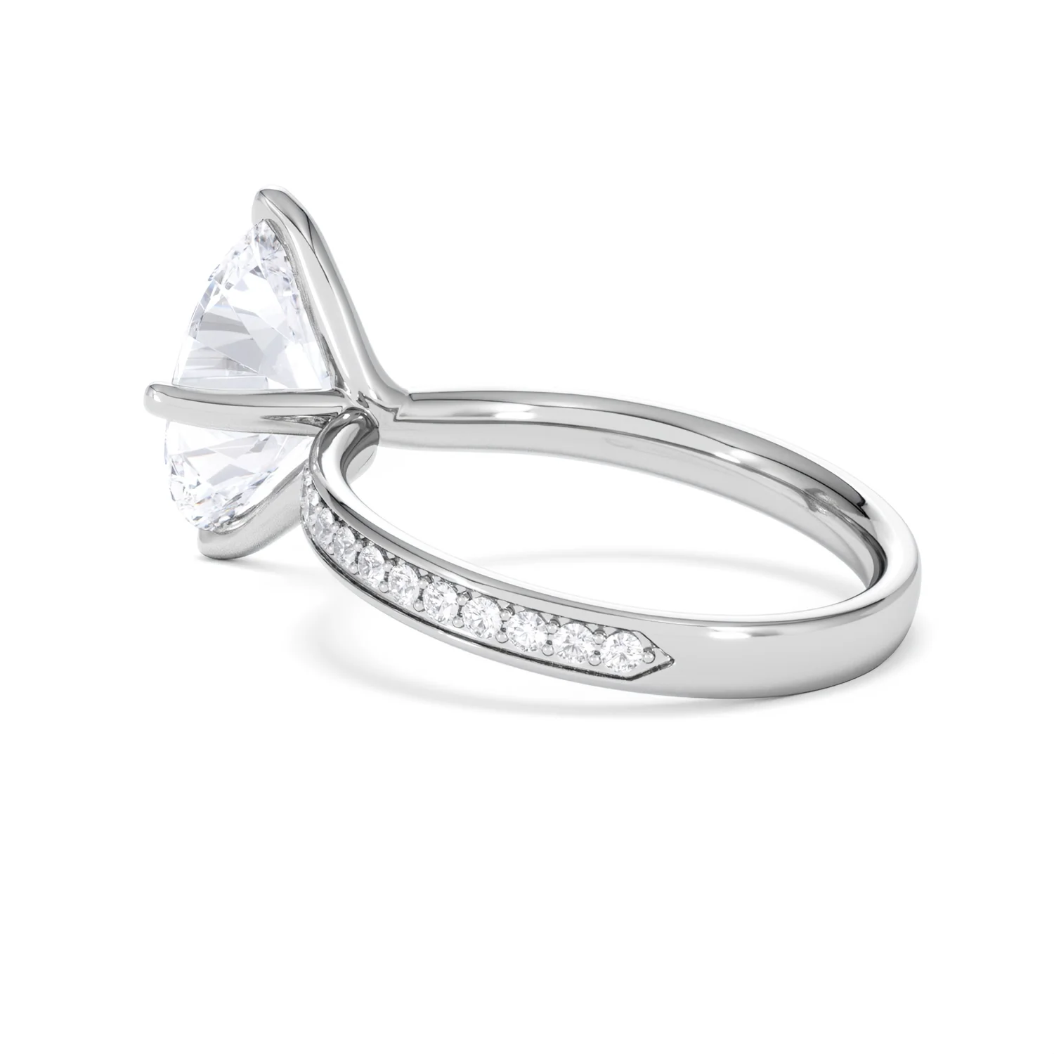 Origin Twist 3.00ct Oval Cut Lab Diamond Solitaire Engagement Ring with Side Stones in Platinum - Image 59