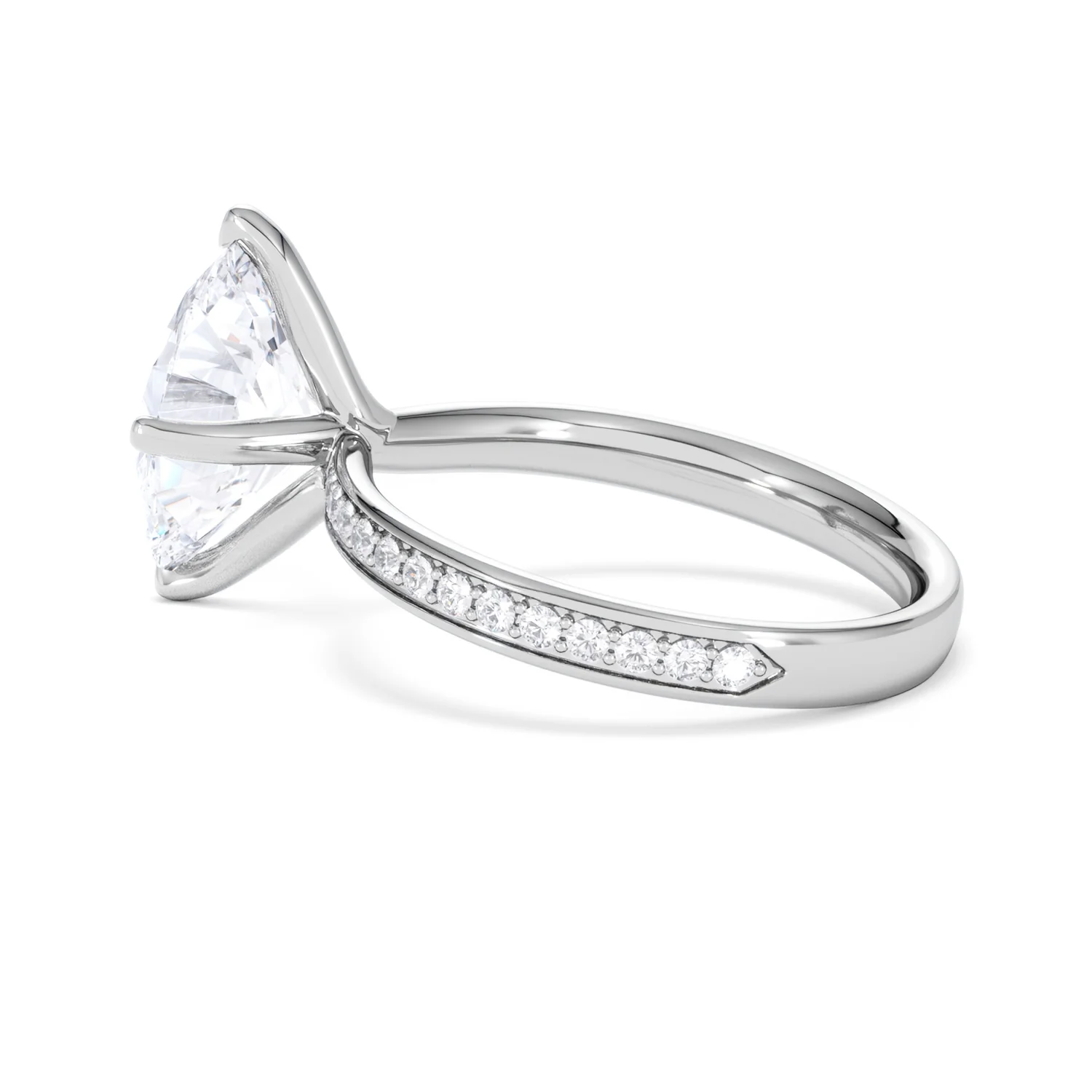Origin Twist 3.00ct Oval Cut Lab Diamond Solitaire Engagement Ring with Side Stones in Platinum - Image 62