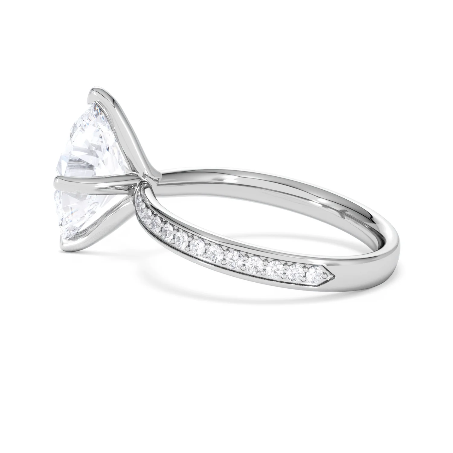 Origin Twist 3.00ct Oval Cut Lab Diamond Solitaire Engagement Ring with Side Stones in Platinum - Image 63