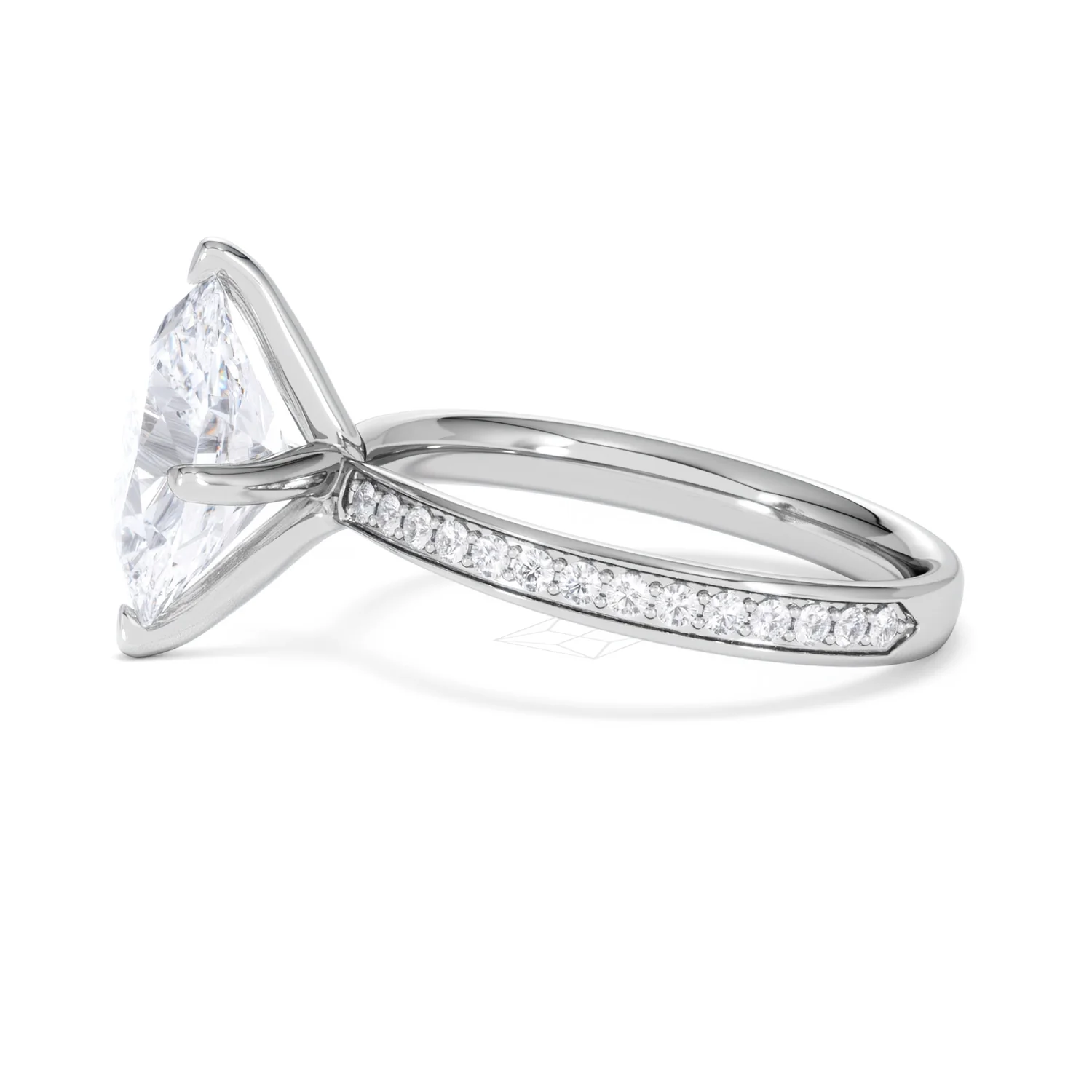 Origin Twist 3.00ct Oval Cut Lab Diamond Solitaire Engagement Ring with Side Stones in Platinum - Image 69