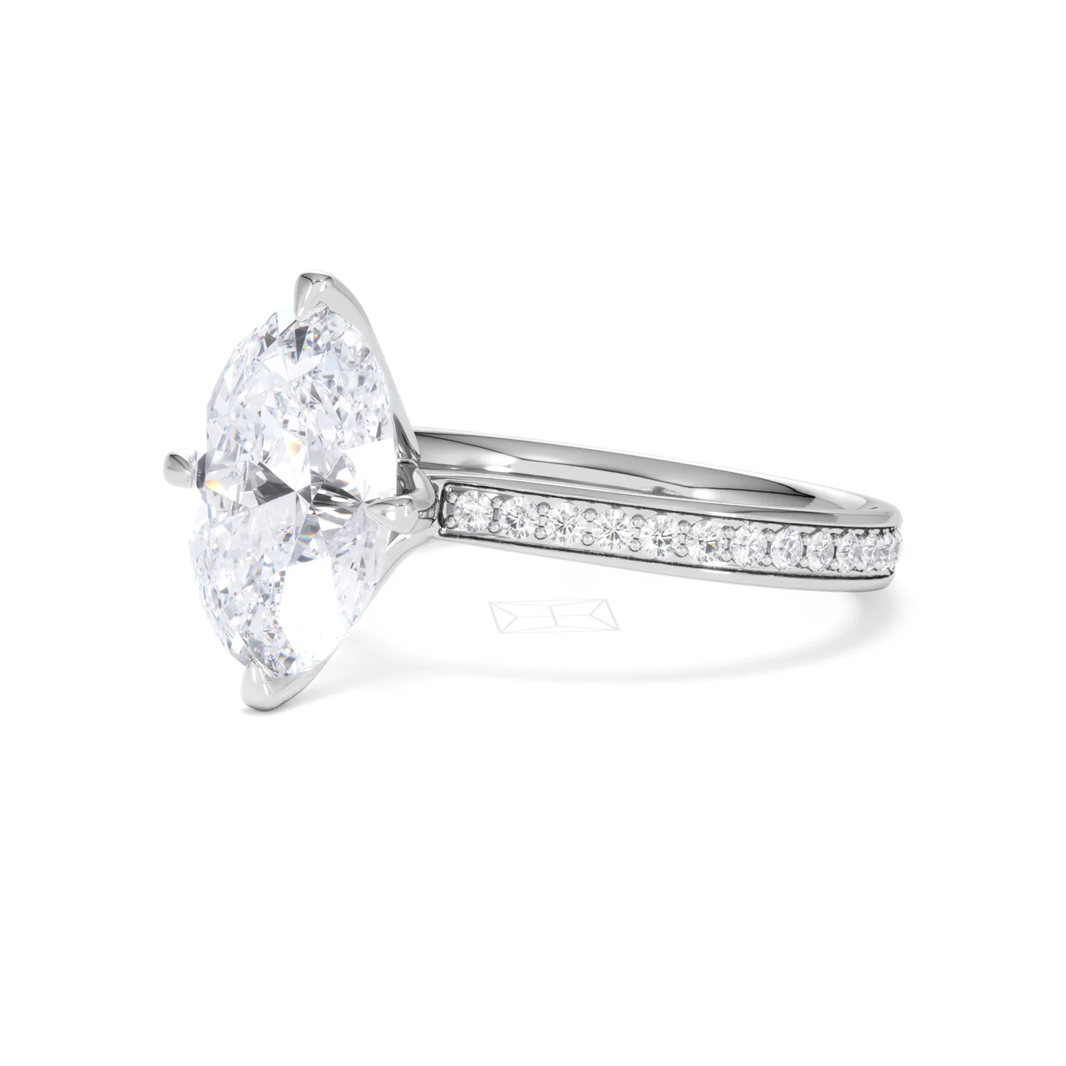 Origin Twist 3.00ct Oval Cut Lab Diamond Solitaire Engagement Ring with Side Stones in Platinum - Image 78