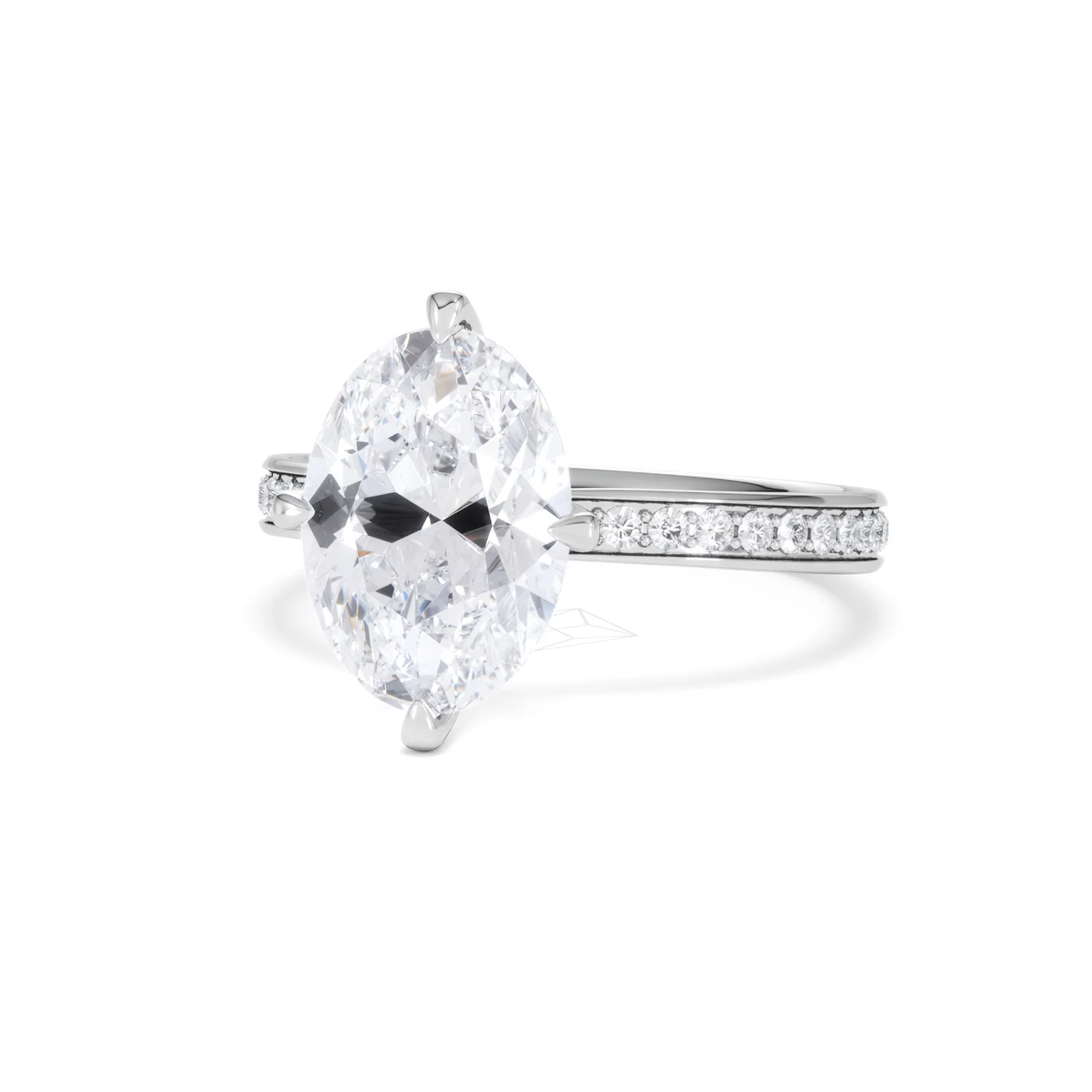 Origin Twist 3.00ct Oval Cut Lab Diamond Solitaire Engagement Ring with Side Stones in Platinum - Image 83