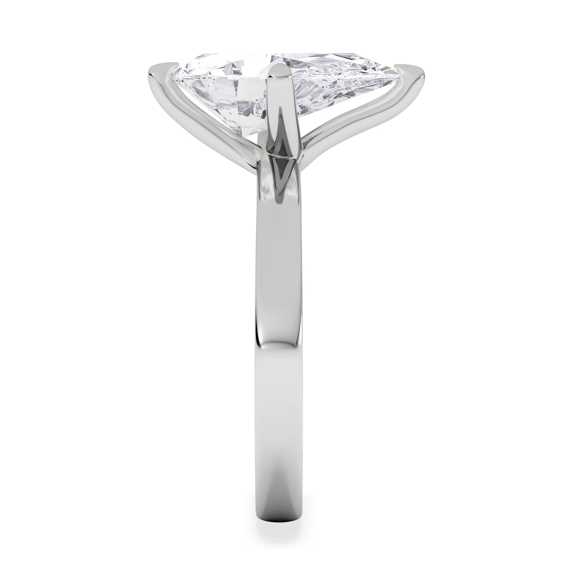 Origin Twist 3.00ct Pear Cut Lab Diamond Solitaire Engagement Ring in 18K White Gold - Image 5