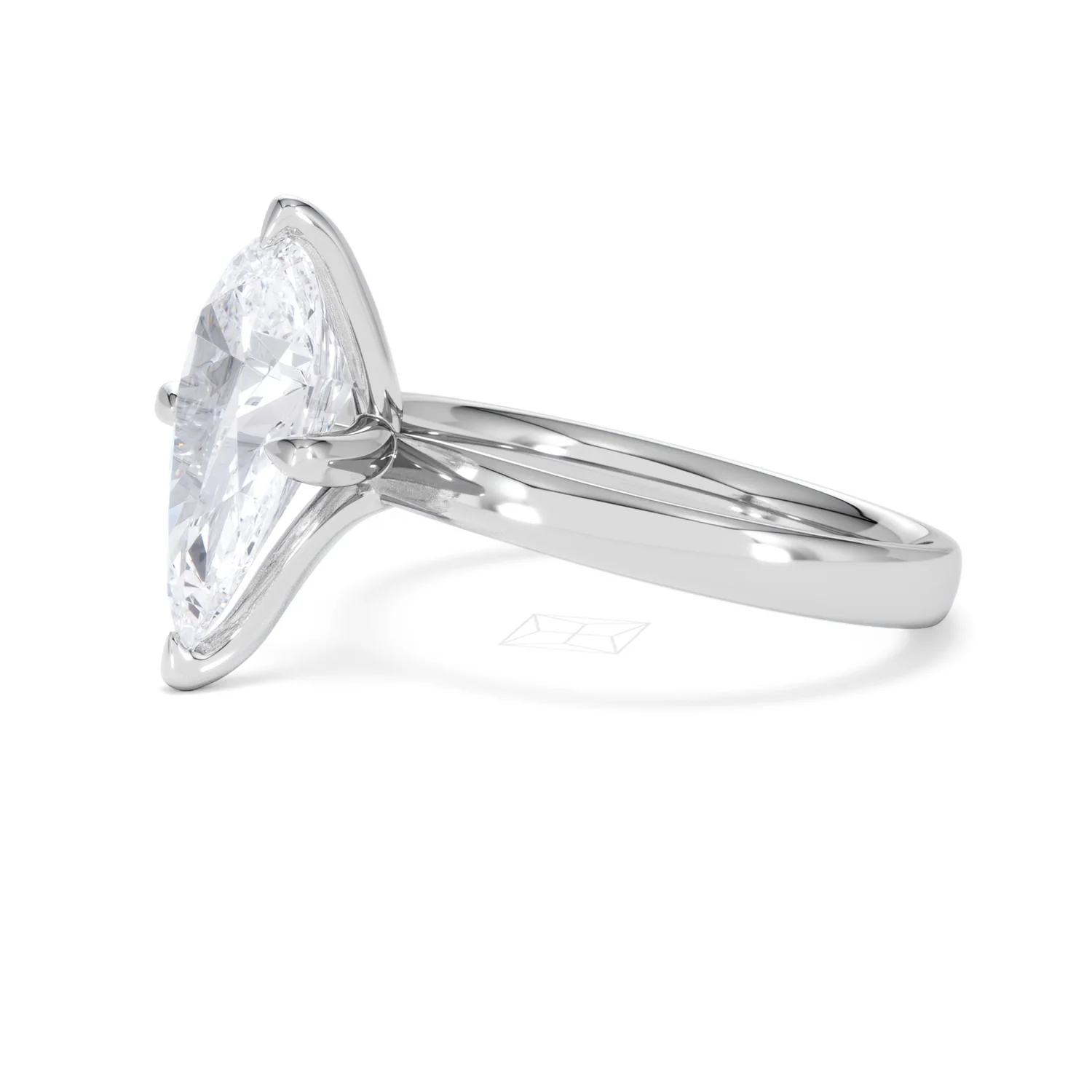 Origin Twist 3.00ct Pear Cut Lab Diamond Solitaire Engagement Ring in 18K White Gold - Image 73