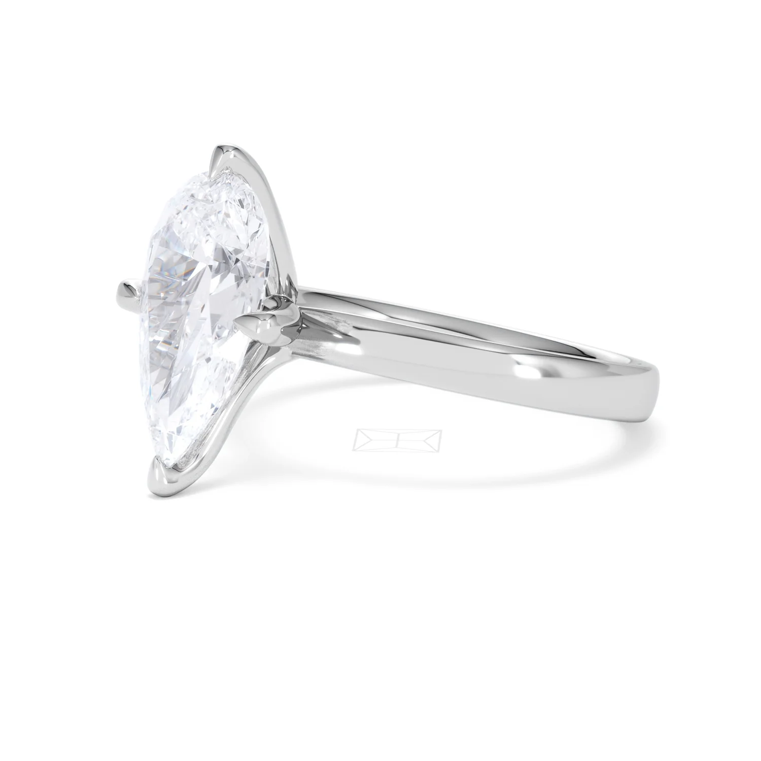 Origin Twist 3.00ct Pear Cut Lab Diamond Solitaire Engagement Ring in 18K White Gold - Image 76