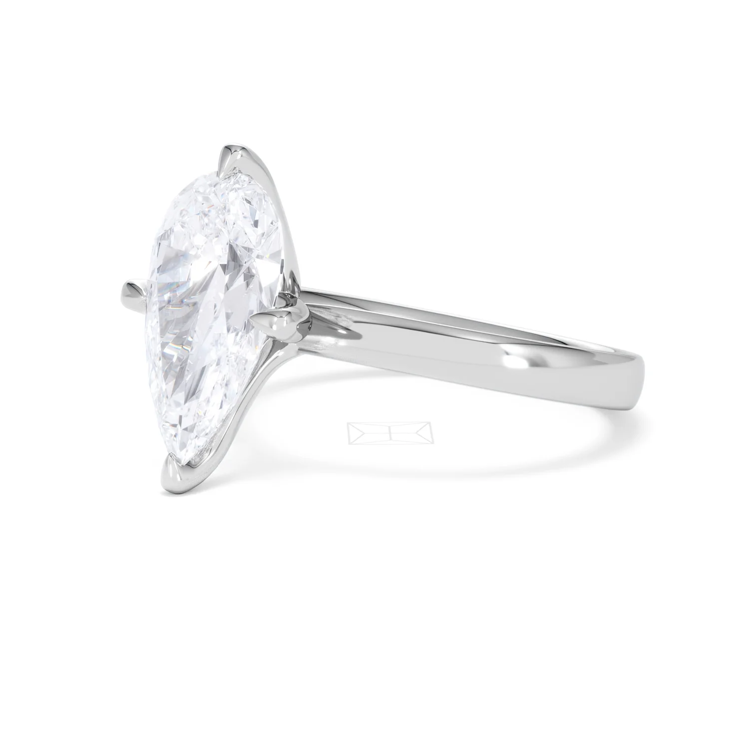 Origin Twist 3.00ct Pear Cut Lab Diamond Solitaire Engagement Ring in 18K White Gold - Image 77