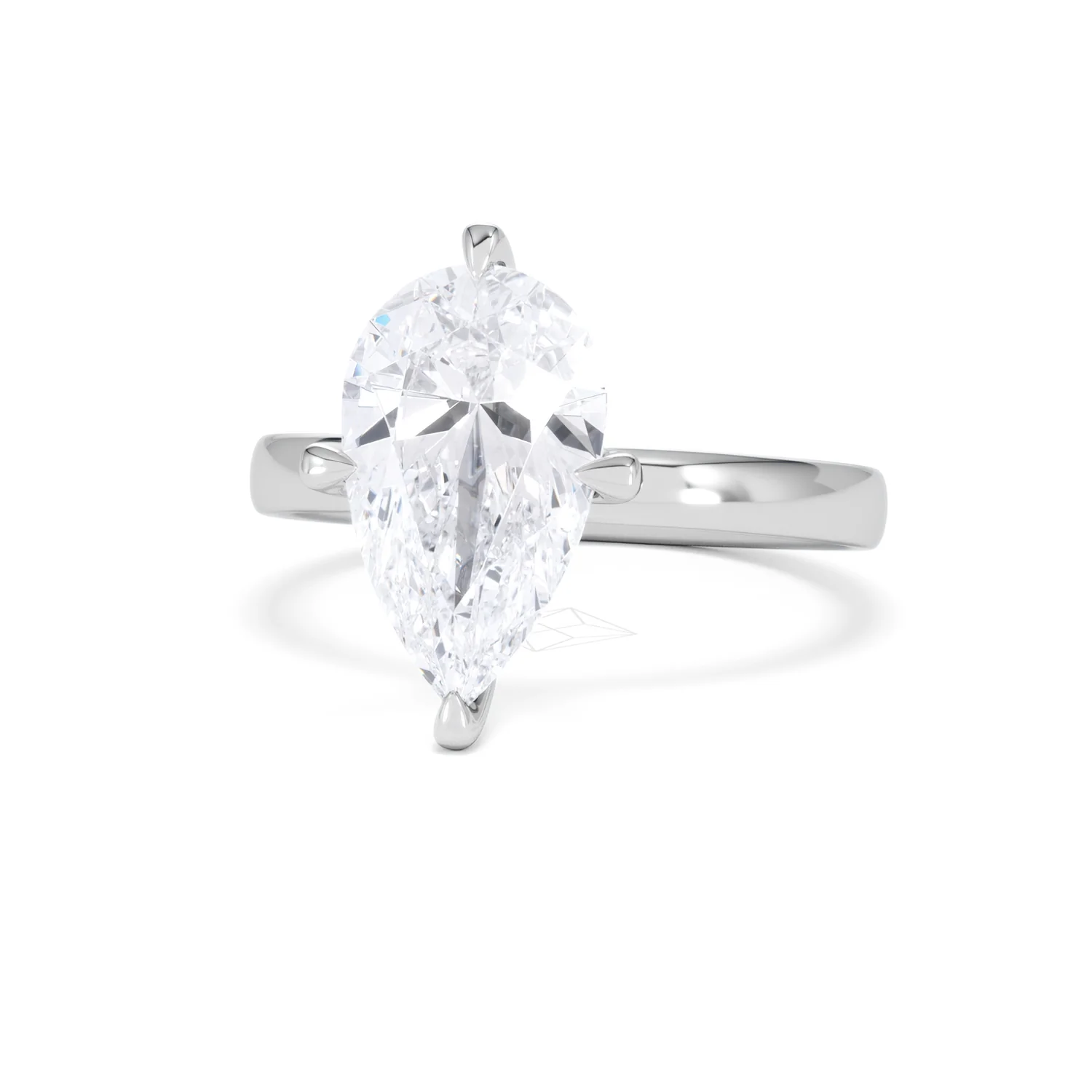 Origin Twist 3.00ct Pear Cut Lab Diamond Solitaire Engagement Ring in 18K White Gold - Image 84