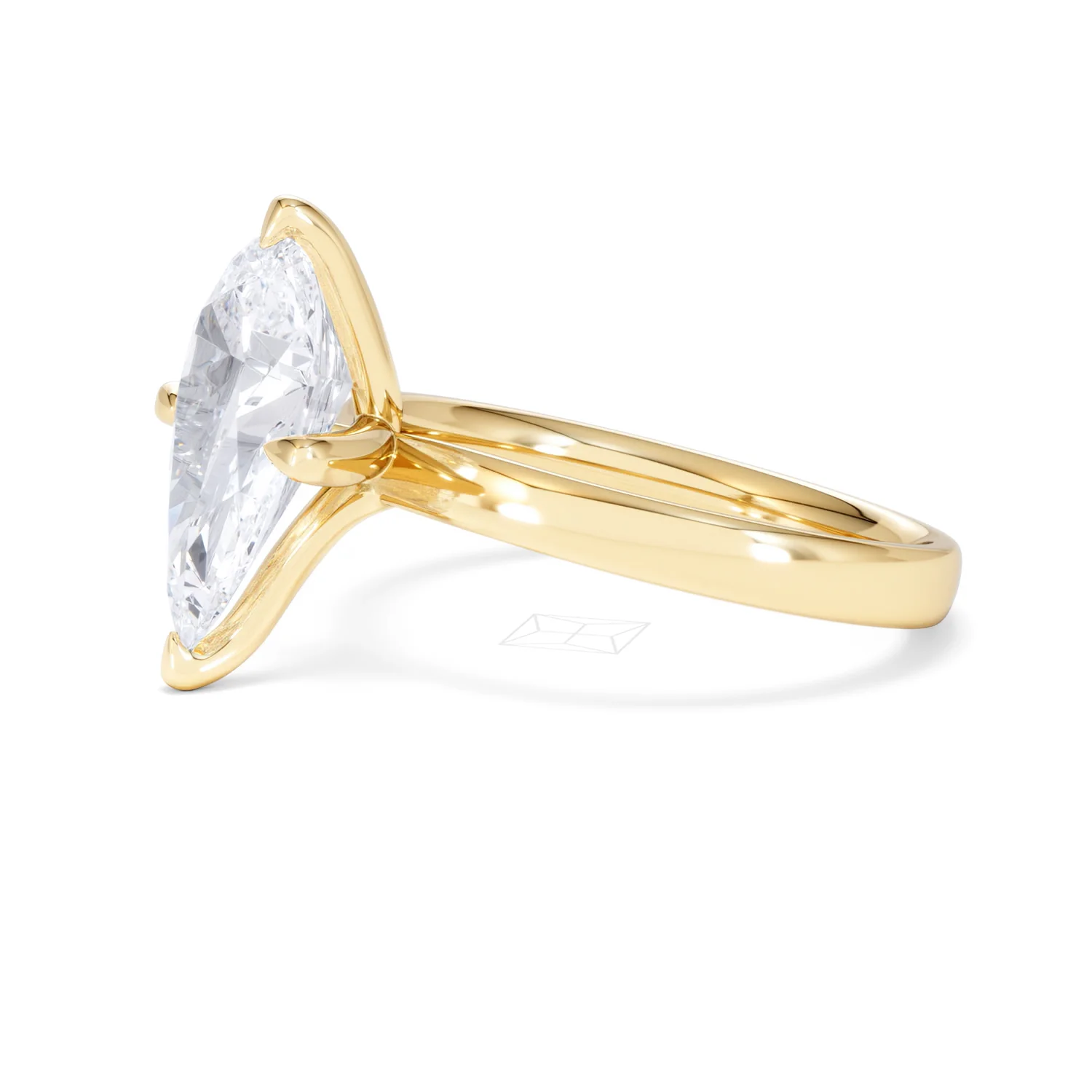 Origin Twist 3.00ct Pear Cut Lab Diamond Solitaire Engagement Ring in 18K Yellow Gold - Image 73