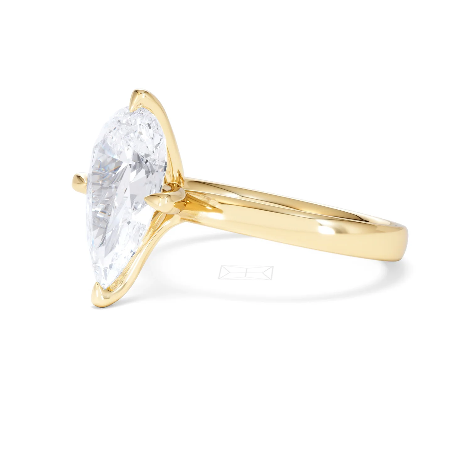 Origin Twist 3.00ct Pear Cut Lab Diamond Solitaire Engagement Ring in 18K Yellow Gold - Image 76