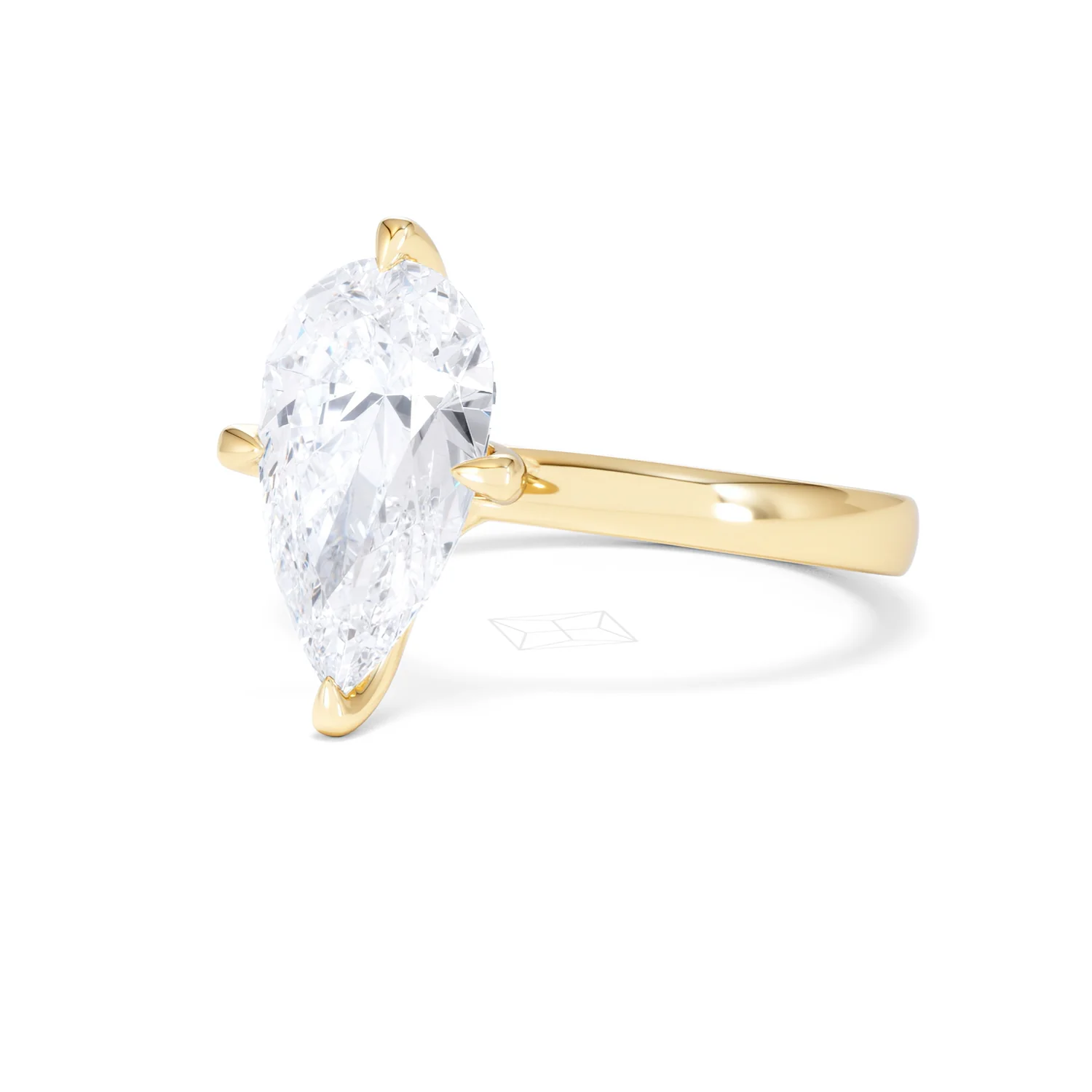Origin Twist 3.00ct Pear Cut Lab Diamond Solitaire Engagement Ring in 18K Yellow Gold - Image 80