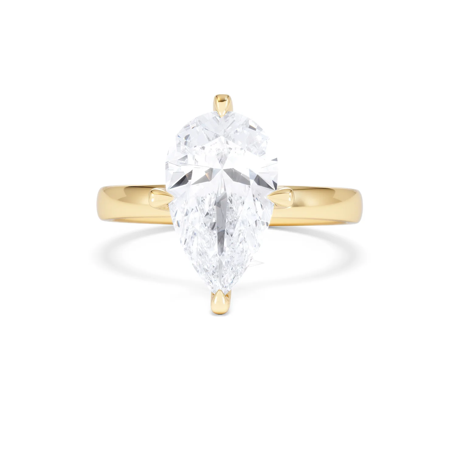 Origin Twist 3.00ct Pear Cut Lab Diamond Solitaire Engagement Ring in 18K Yellow Gold - Image 86