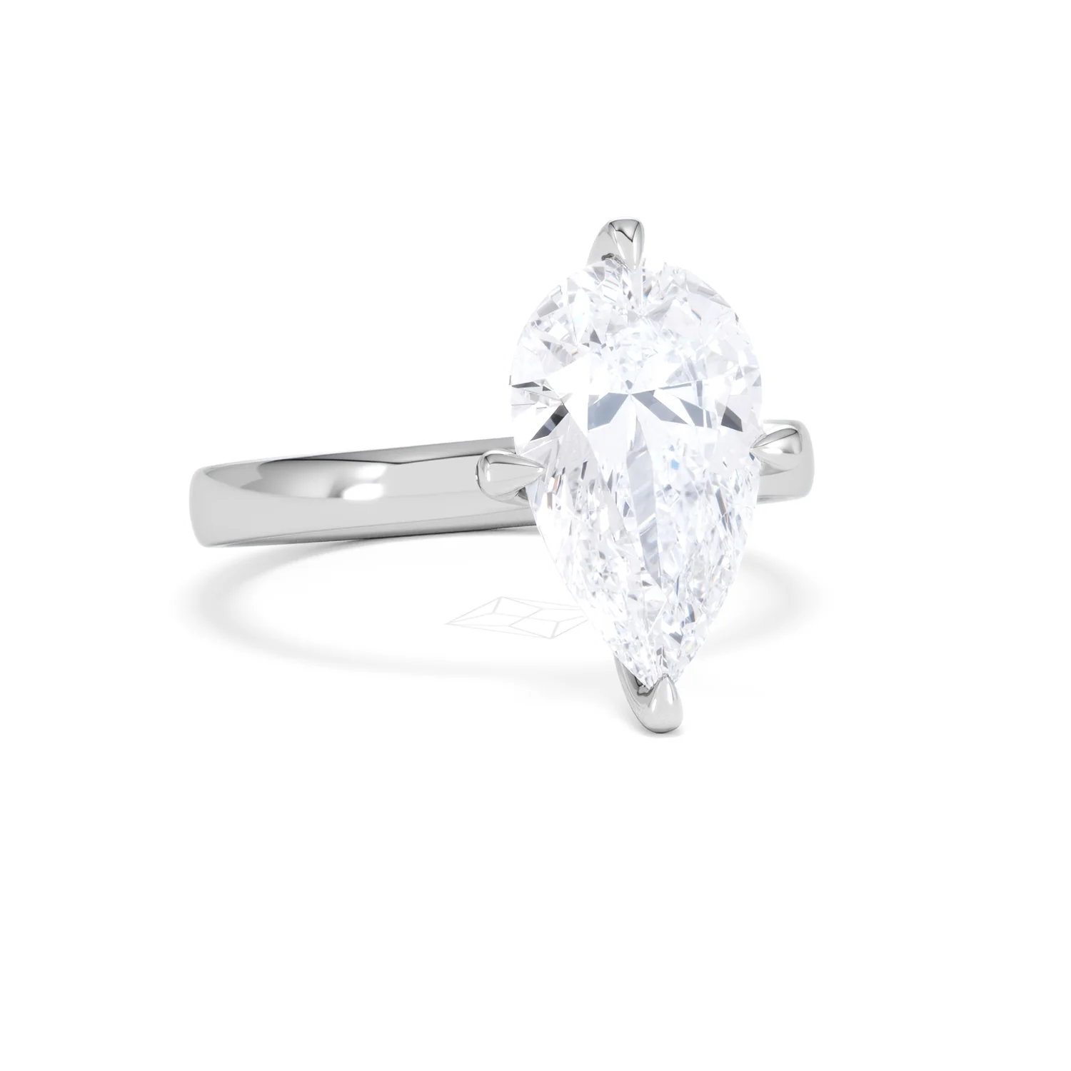 Origin Twist 3.00ct Pear Cut Lab Diamond Solitaire Engagement Ring in Platinum - Image 11
