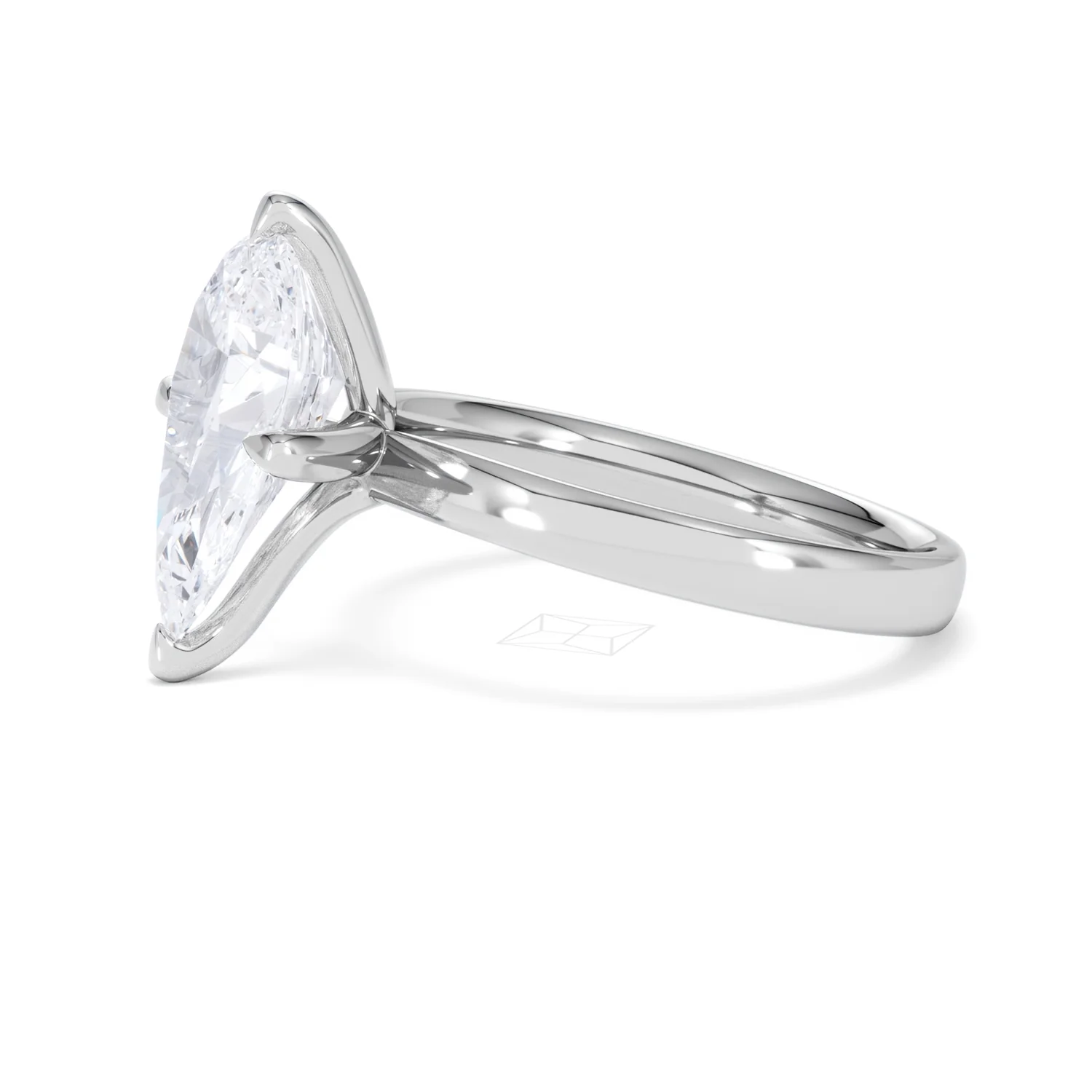 Origin Twist 3.00ct Pear Cut Lab Diamond Solitaire Engagement Ring in Platinum - Image 72