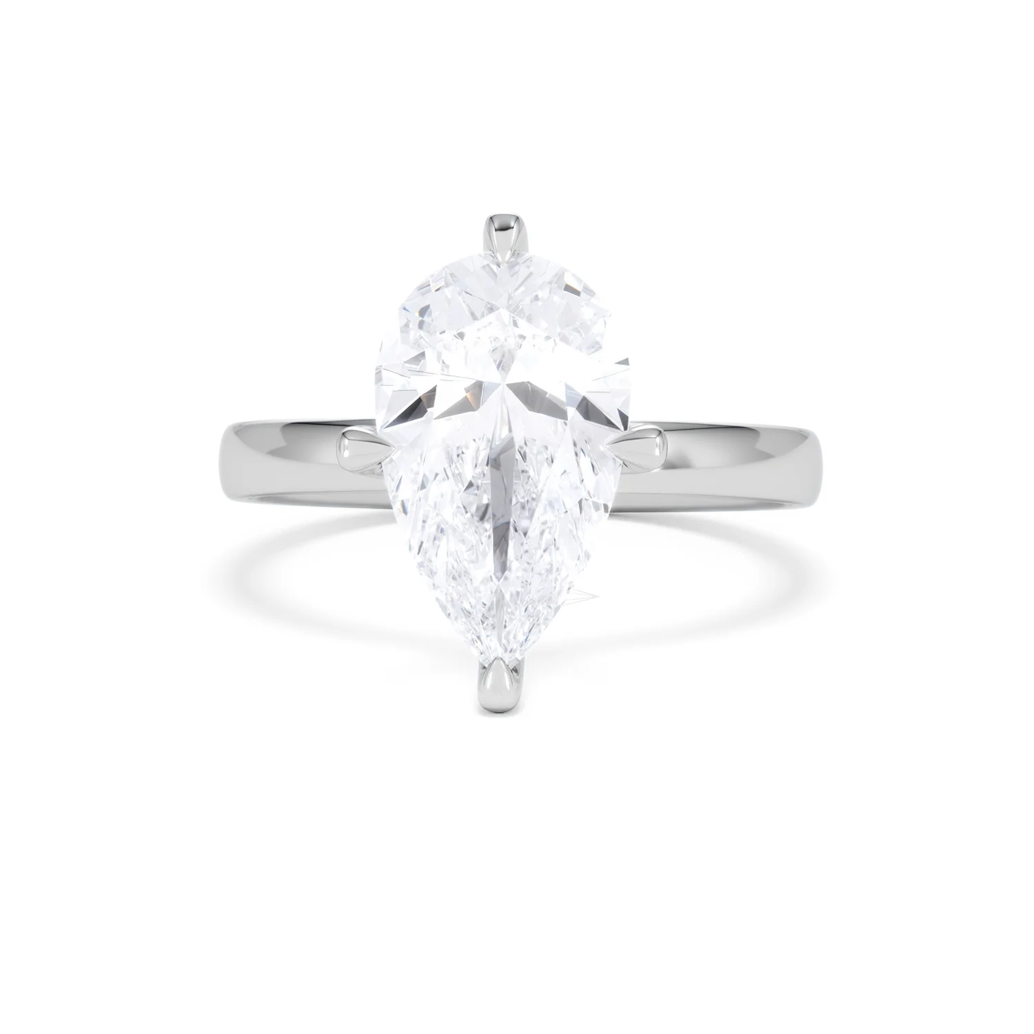 Origin Twist 3.00ct Pear Cut Lab Diamond Solitaire Engagement Ring in Platinum - Image 86