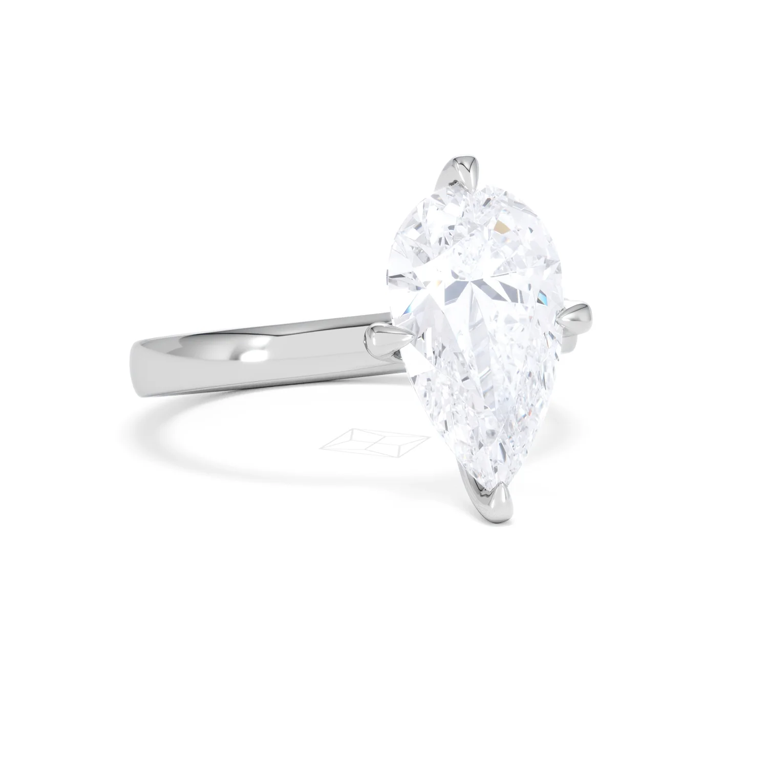 Origin Twist 3.00ct Pear Cut Lab Diamond Solitaire Engagement Ring in Platinum - Image 16