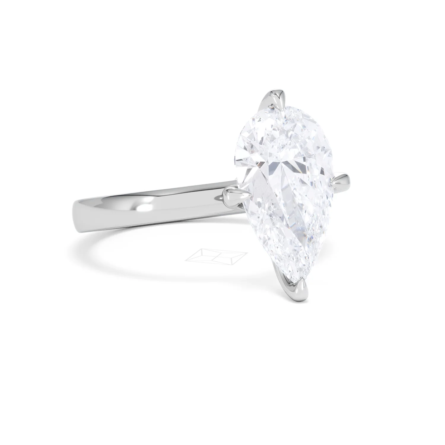Origin Twist 3.00ct Pear Cut Lab Diamond Solitaire Engagement Ring in Platinum - Image 19