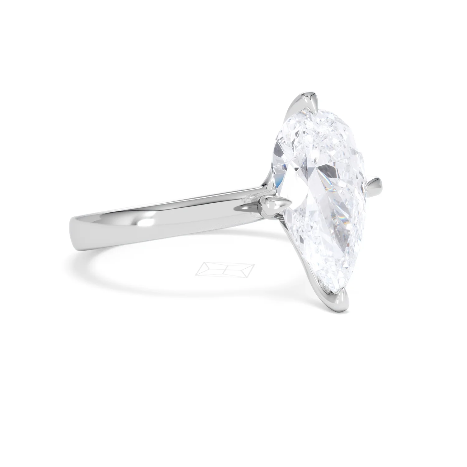 Origin Twist 3.00ct Pear Cut Lab Diamond Solitaire Engagement Ring in Platinum - Image 23