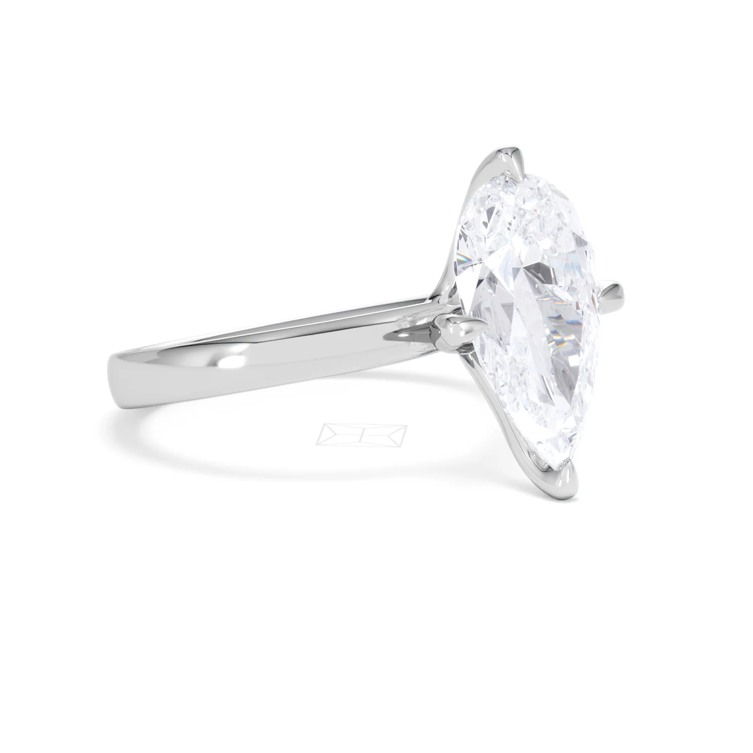 Origin Twist 3.00ct Pear Cut Lab Diamond Solitaire Engagement Ring in Platinum - Image 24