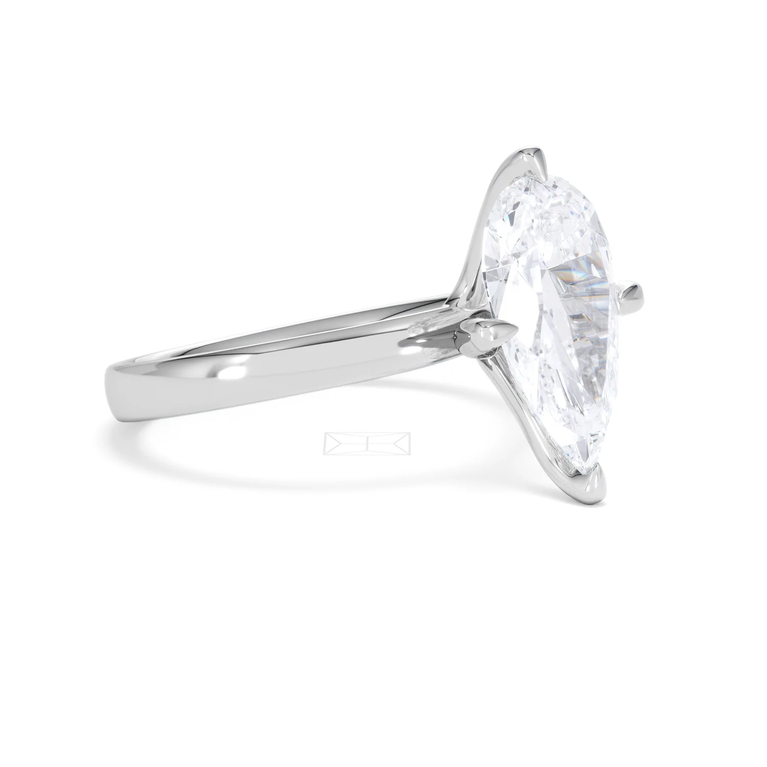 Origin Twist 3.00ct Pear Cut Lab Diamond Solitaire Engagement Ring in Platinum - Image 26