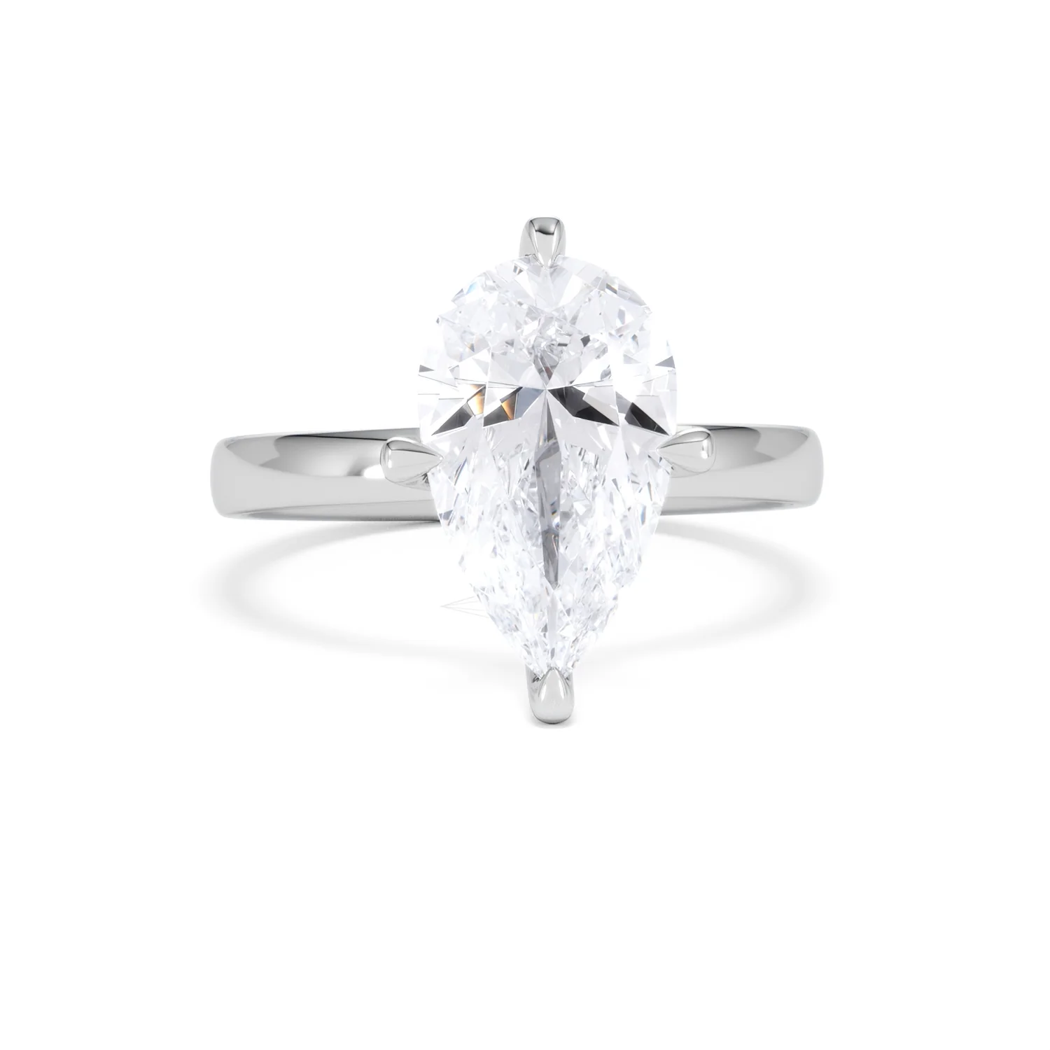 Origin Twist 3.00ct Pear Cut Lab Diamond Solitaire Engagement Ring in Platinum - Image 9