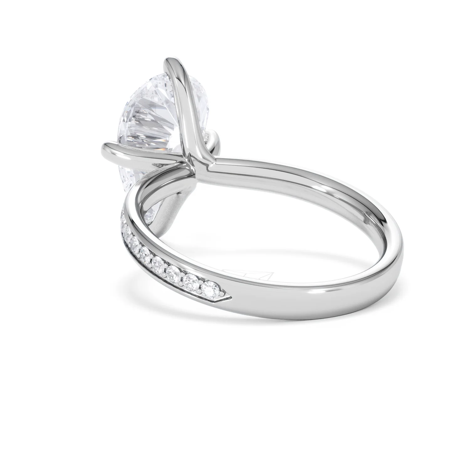 Origin Twist 3.00ct Pear Cut Lab Diamond Solitaire Engagement Ring with Side Stones in 18K White Gold - Image 54