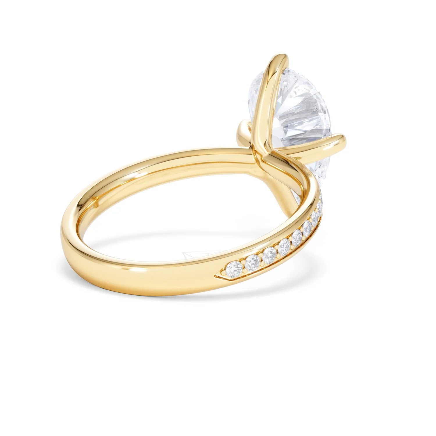 Origin Twist 3.00ct Pear Cut Lab Diamond Solitaire Engagement Ring with Side Stones in 18K Yellow Gold - Image 39