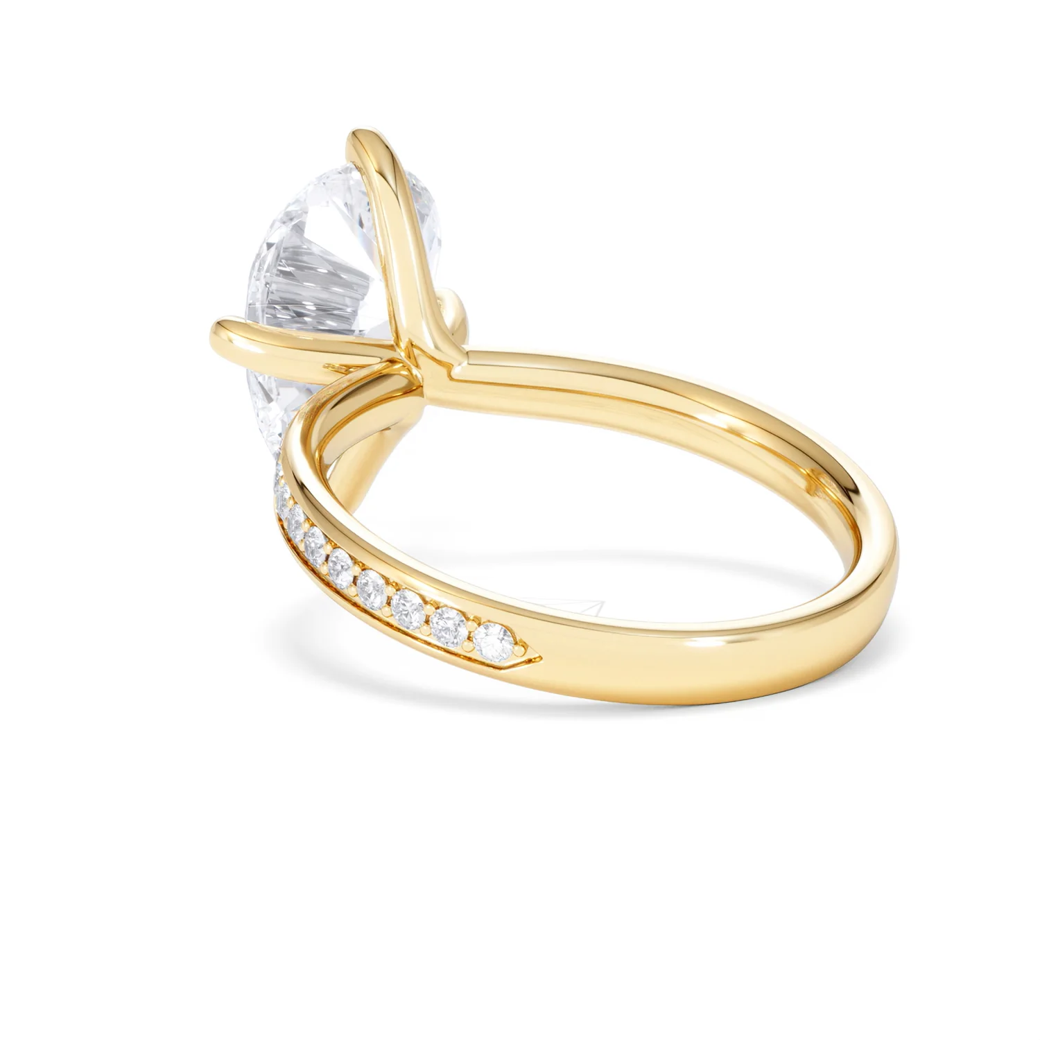 Origin Twist 3.00ct Pear Cut Lab Diamond Solitaire Engagement Ring with Side Stones in 18K Yellow Gold - Image 55