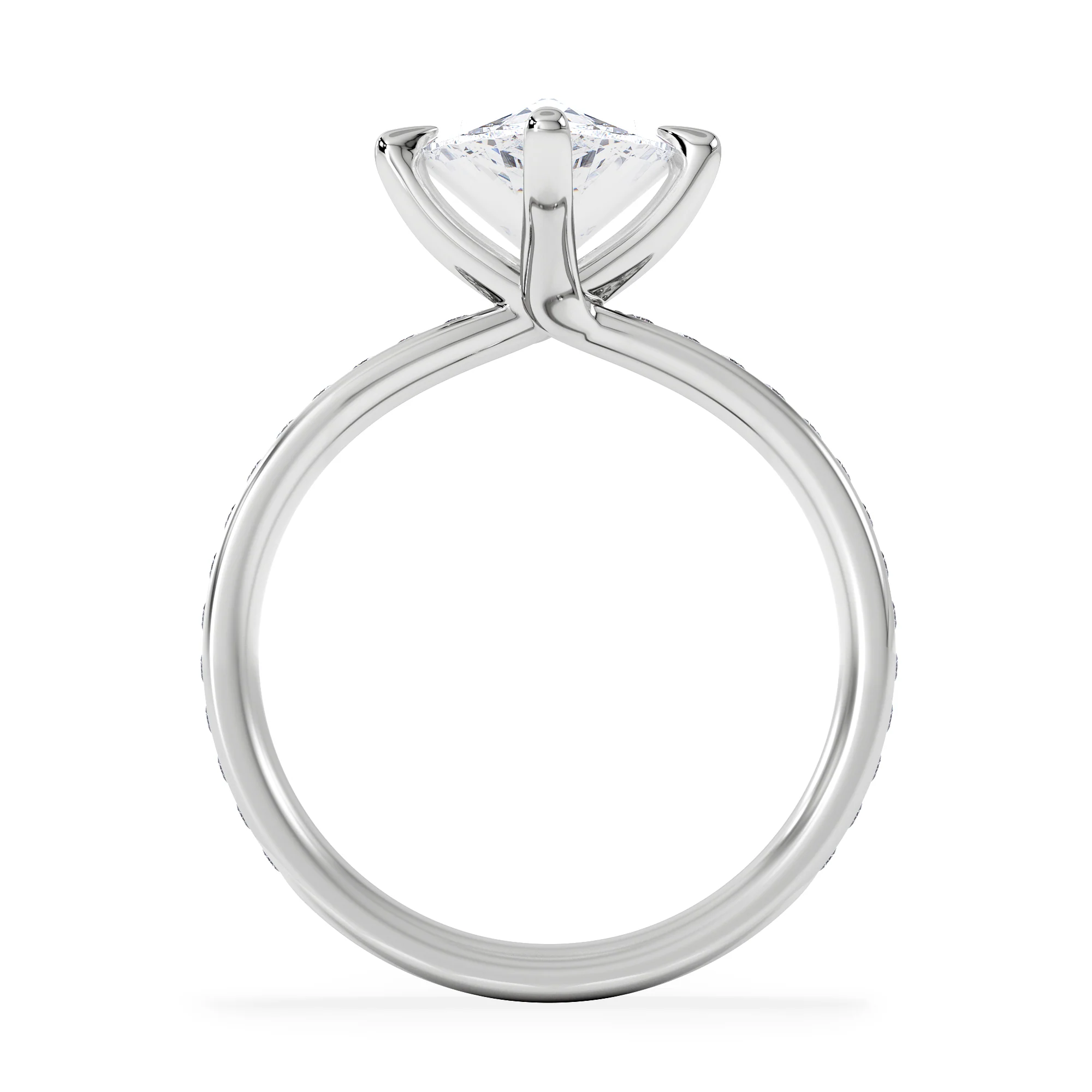 Origin Twist 3.00ct Pear Cut Lab Diamond Solitaire Engagement Ring with Side Stones in Platinum - Image 3