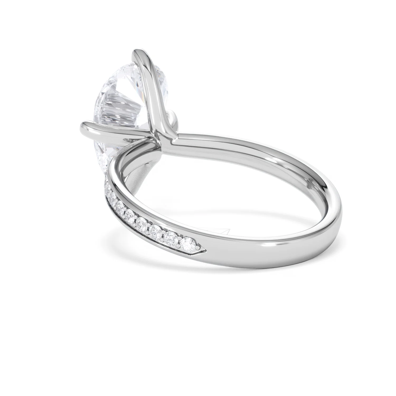 Origin Twist 3.00ct Pear Cut Lab Diamond Solitaire Engagement Ring with Side Stones in Platinum - Image 55