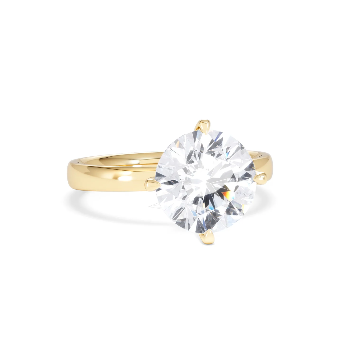 Origin Twist 3.00ct Round Cut Lab Diamond Solitaire Engagement Ring in 18K Yellow Gold - Image 10