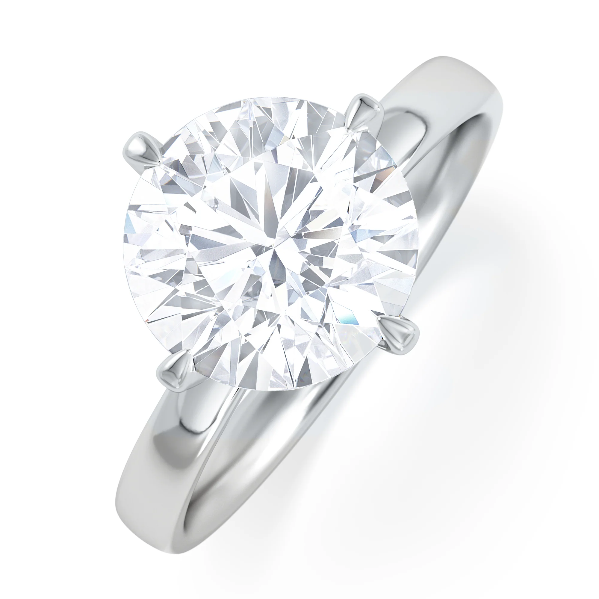 Origin Twist 3.00ct Round Cut Lab Diamond Solitaire Engagement Ring in Platinum