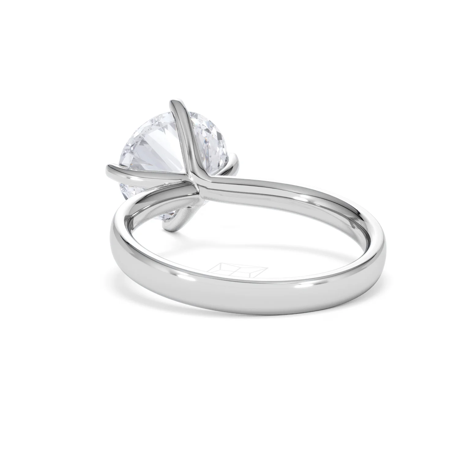 Origin Twist 3.00ct Round Cut Lab Diamond Solitaire Engagement Ring in Platinum - Image 52
