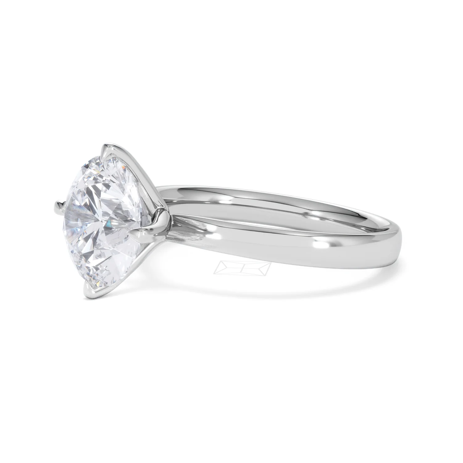 Origin Twist 3.00ct Round Cut Lab Diamond Solitaire Engagement Ring in Platinum - Image 75