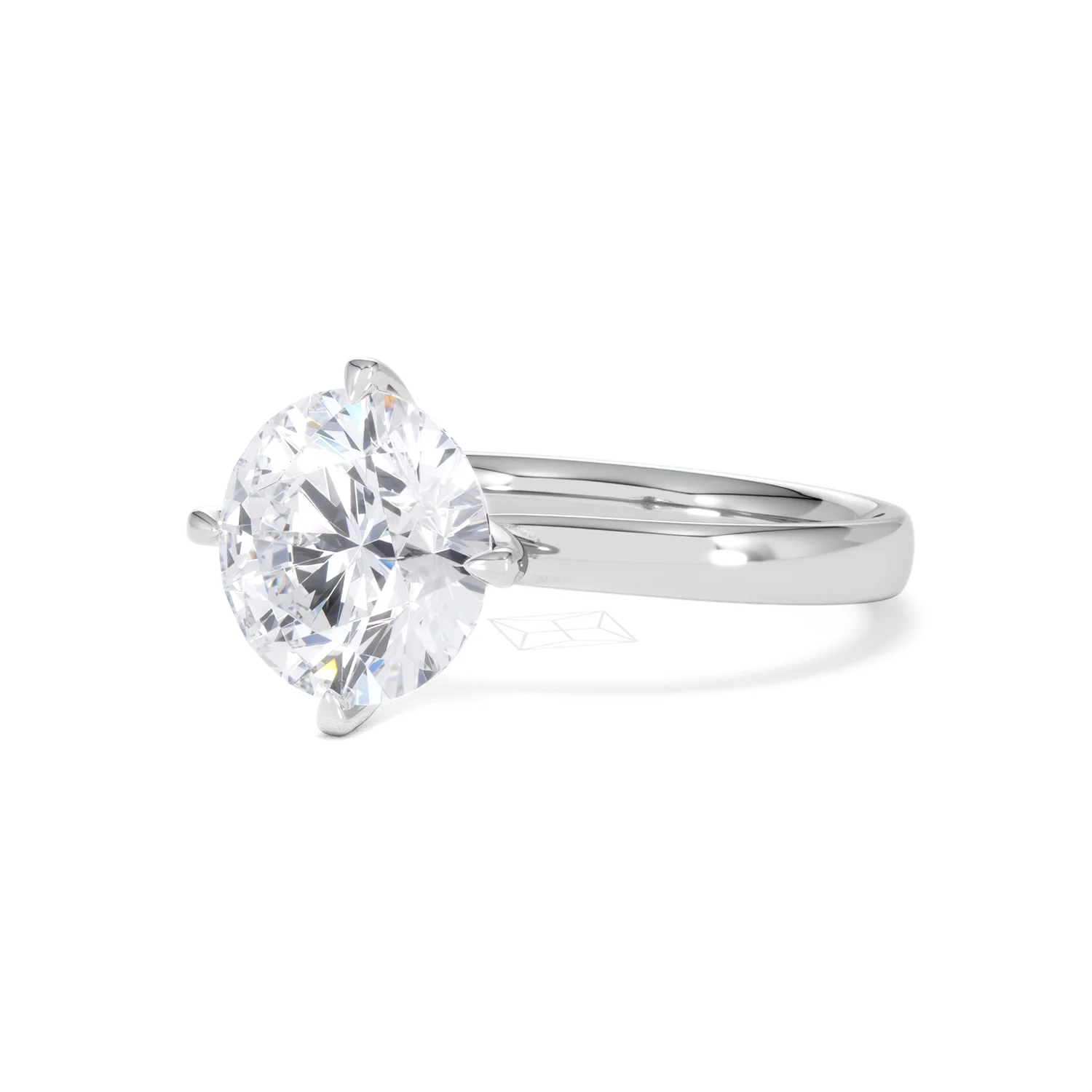 Origin Twist 3.00ct Round Cut Lab Diamond Solitaire Engagement Ring in Platinum - Image 80