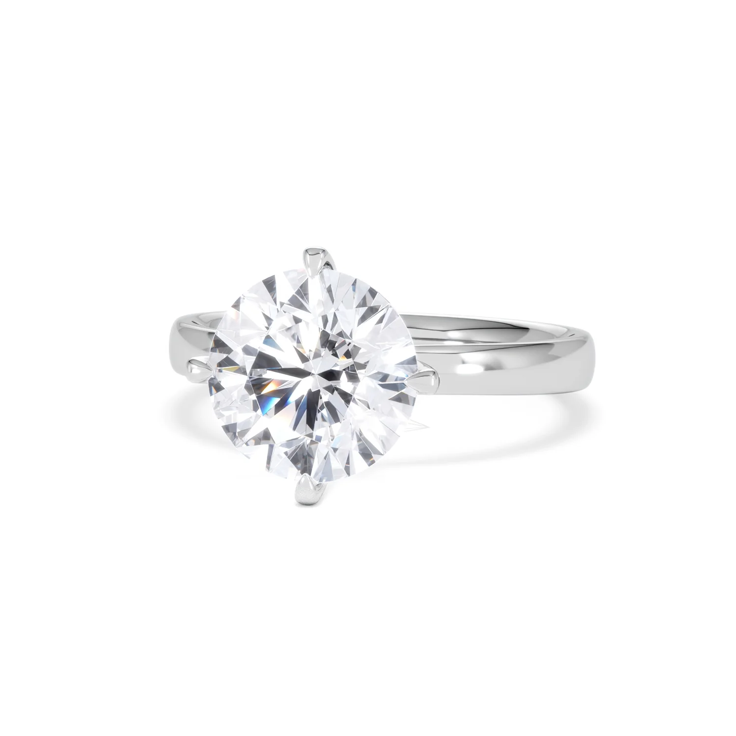 Origin Twist 3.00ct Round Cut Lab Diamond Solitaire Engagement Ring in Platinum - Image 84
