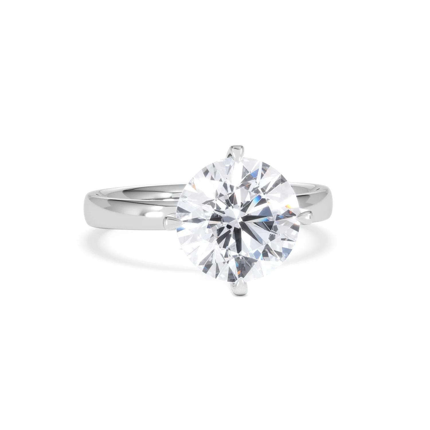 Origin Twist 3.00ct Round Cut Lab Diamond Solitaire Engagement Ring in Platinum - Image 9