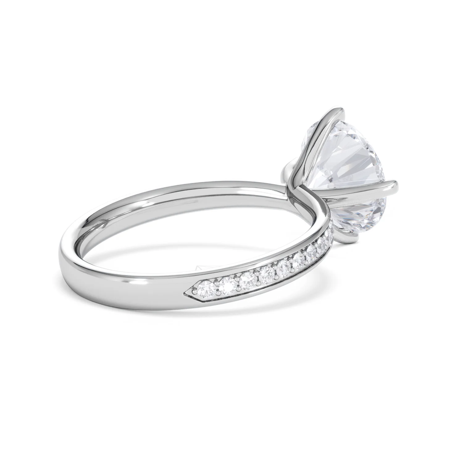 Origin Twist 3.00ct Round Cut Lab Diamond Solitaire Engagement Ring with Side Stones in Platinum - Image 36