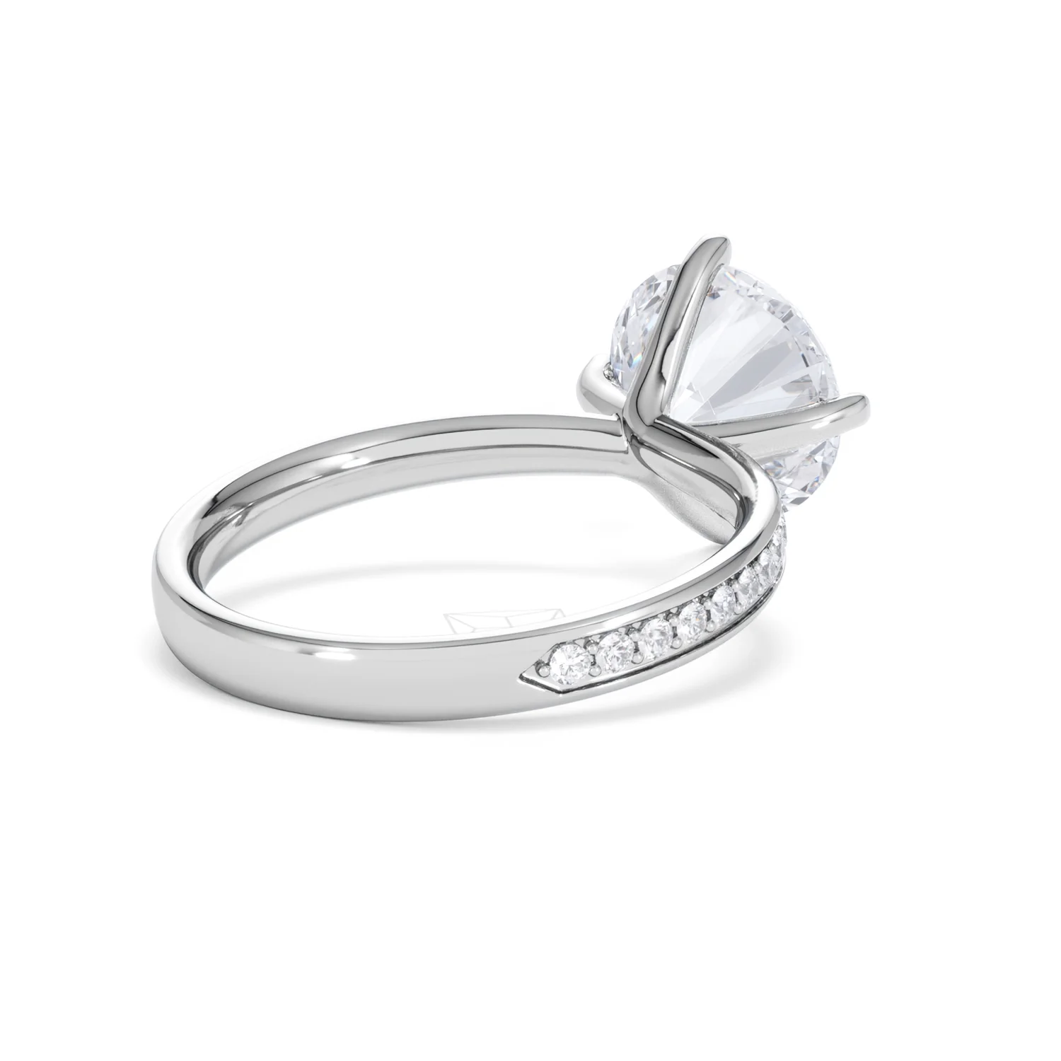 Origin Twist 3.00ct Round Cut Lab Diamond Solitaire Engagement Ring with Side Stones in Platinum - Image 39