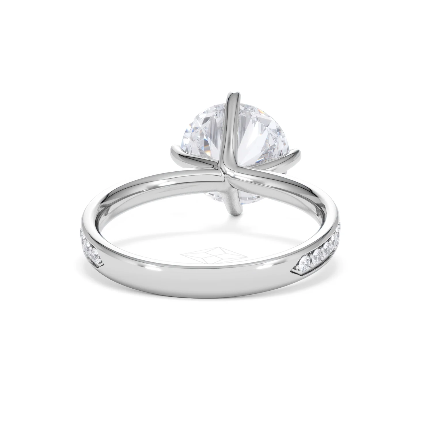 Origin Twist 3.00ct Round Cut Lab Diamond Solitaire Engagement Ring with Side Stones in Platinum - Image 45